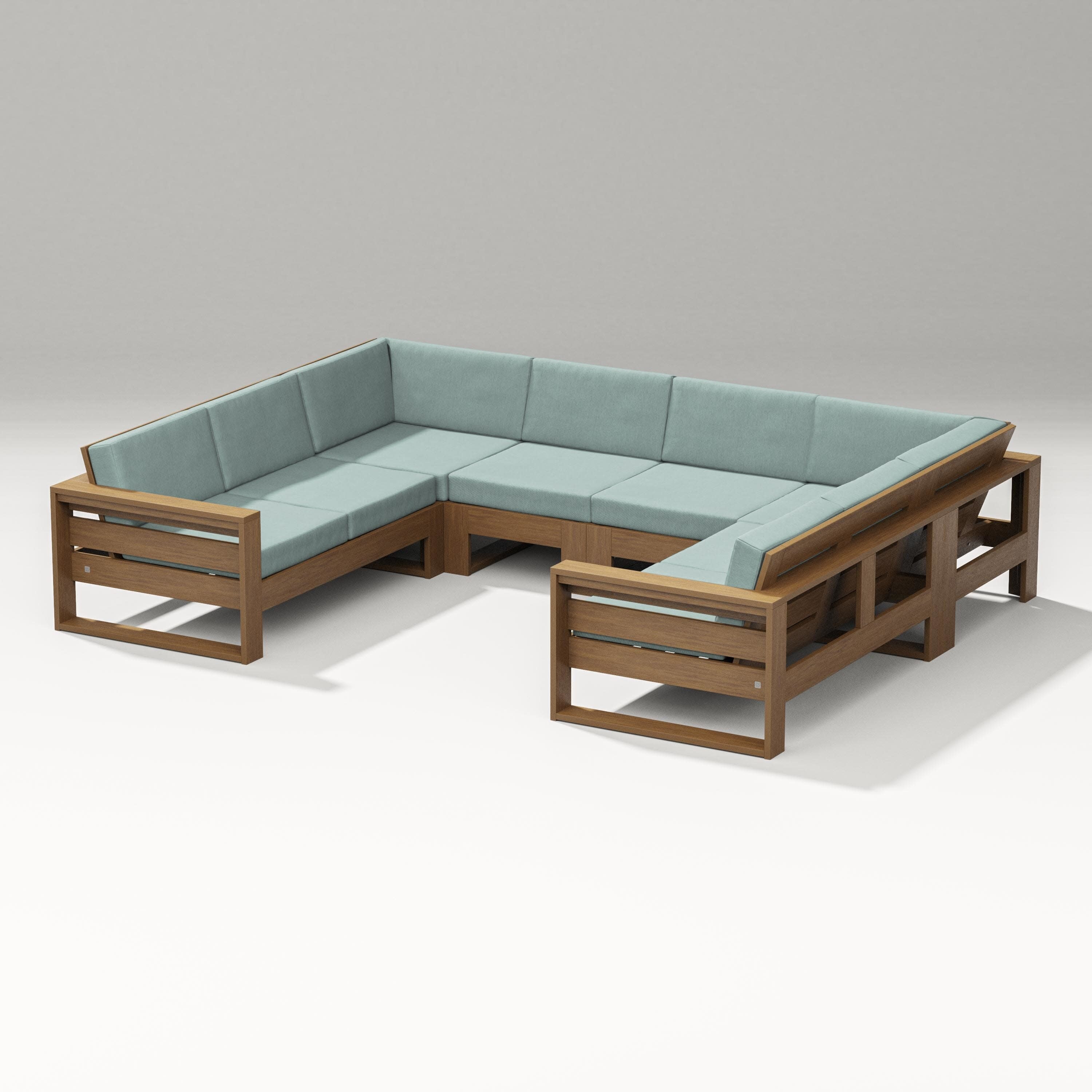 Latitude U-Shaped Sectional in Natural / Glacier Spa
