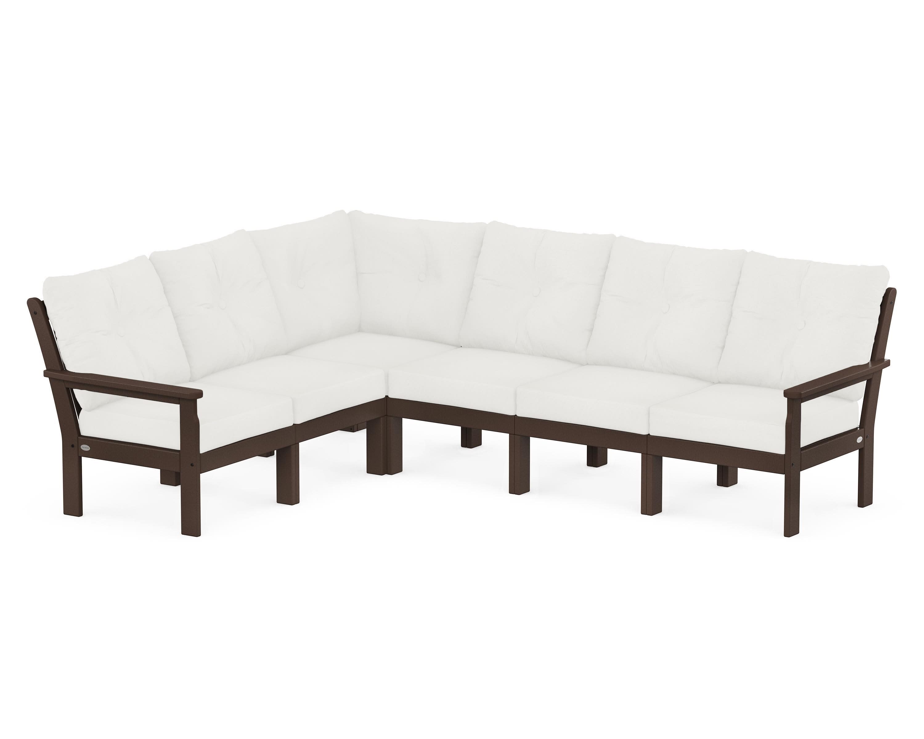 Vineyard 6-Piece Sectional in Mahogany / Natural Linen