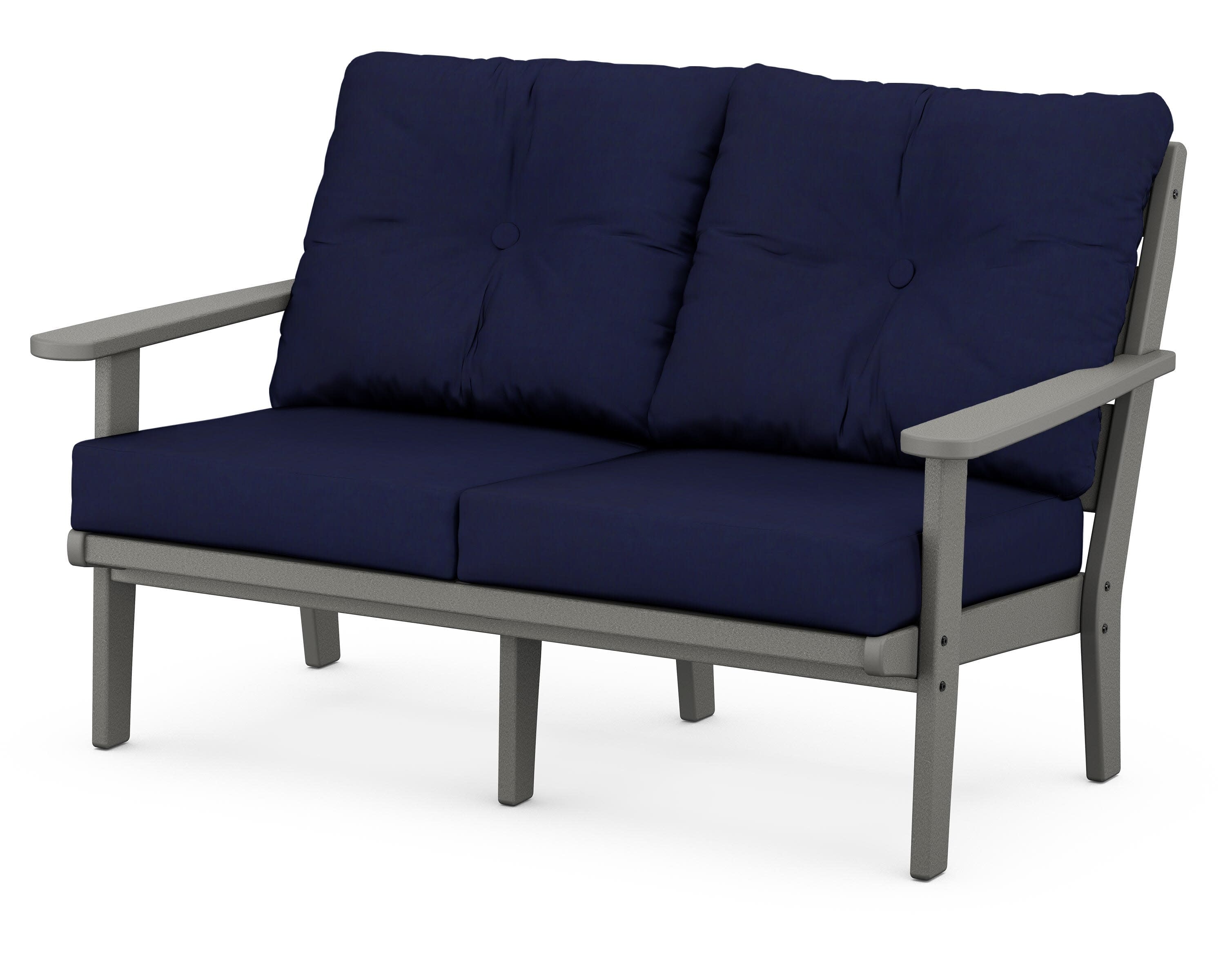 Lakeside Deep Seating Loveseat in Slate Grey / Navy