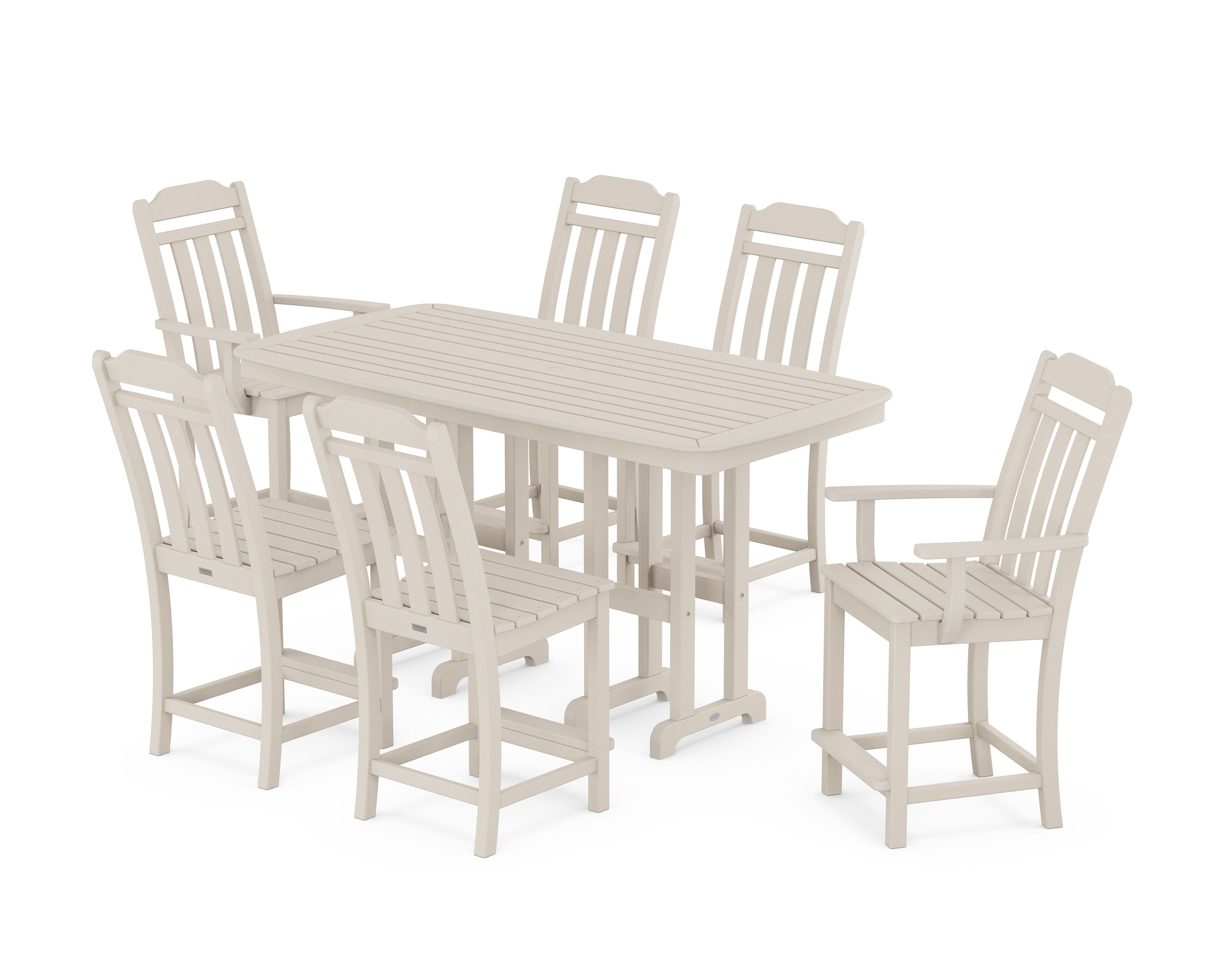 Cottage 7-Piece Counter Set in Sand