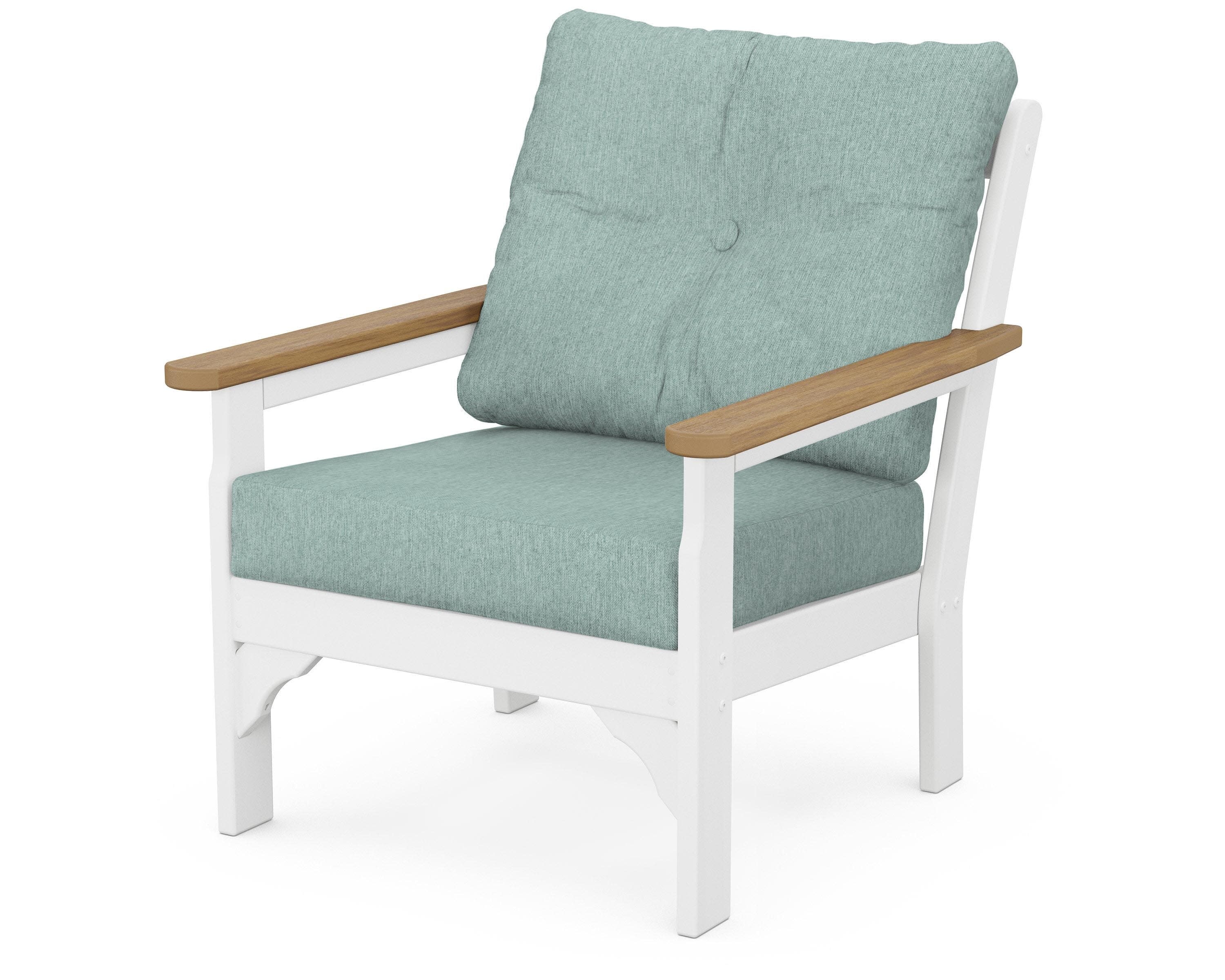 Vineyard Deep Seating Chair in White / Natural / Glacier Spa