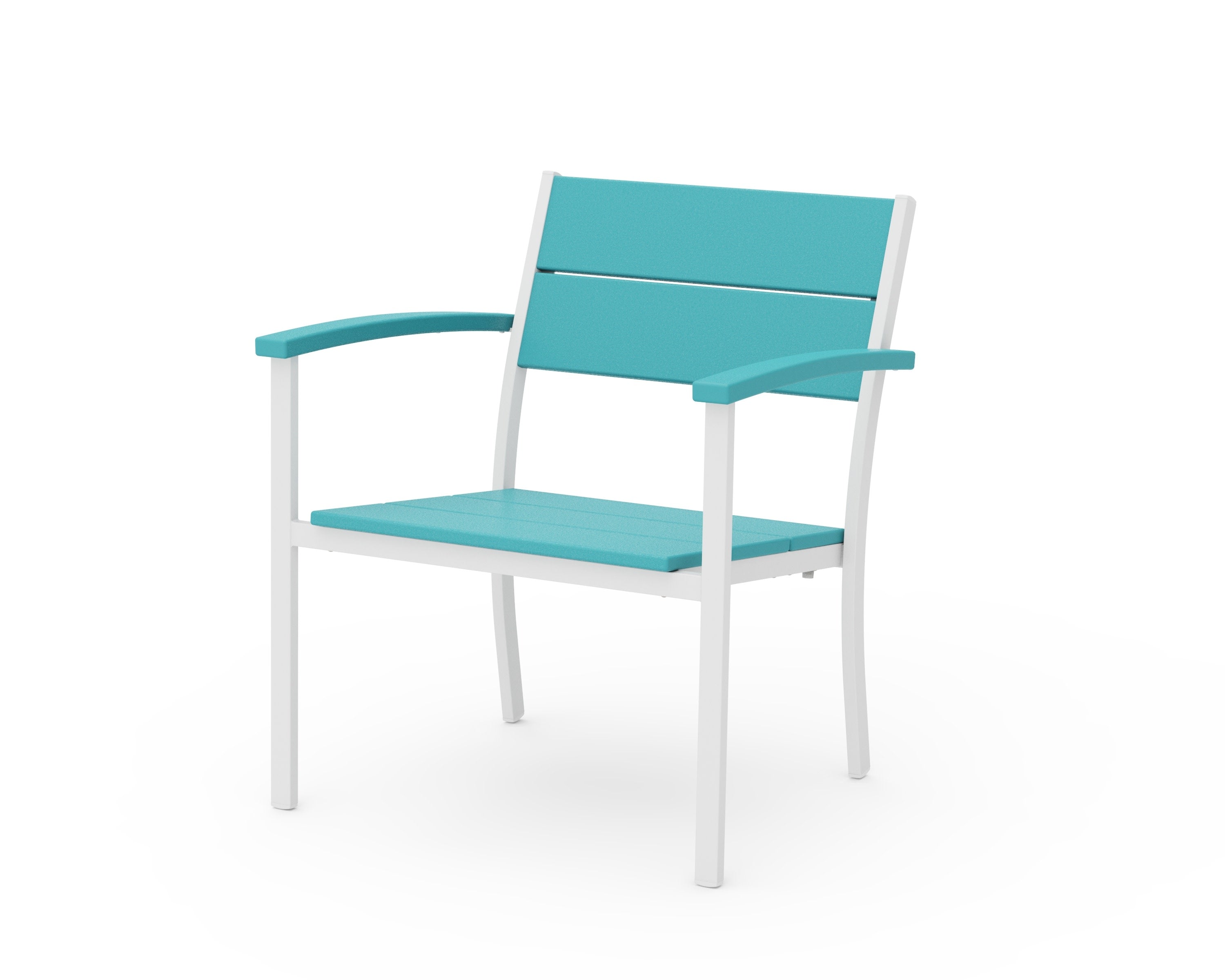 Main Street Stacking Lounge Arm Chair in White / Aruba
