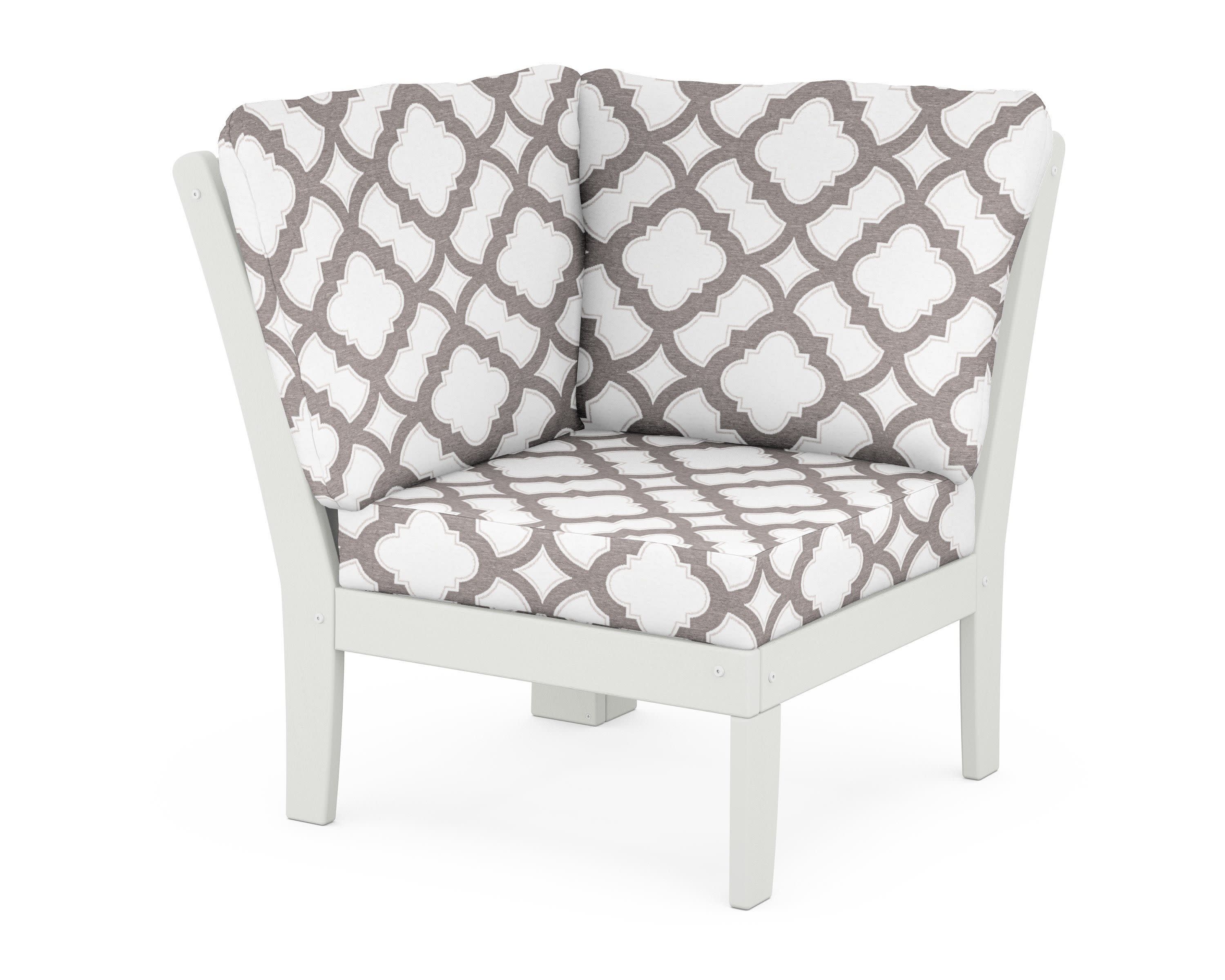 Braxton Modular Corner Chair in Vintage White / Trellis Grey Mist