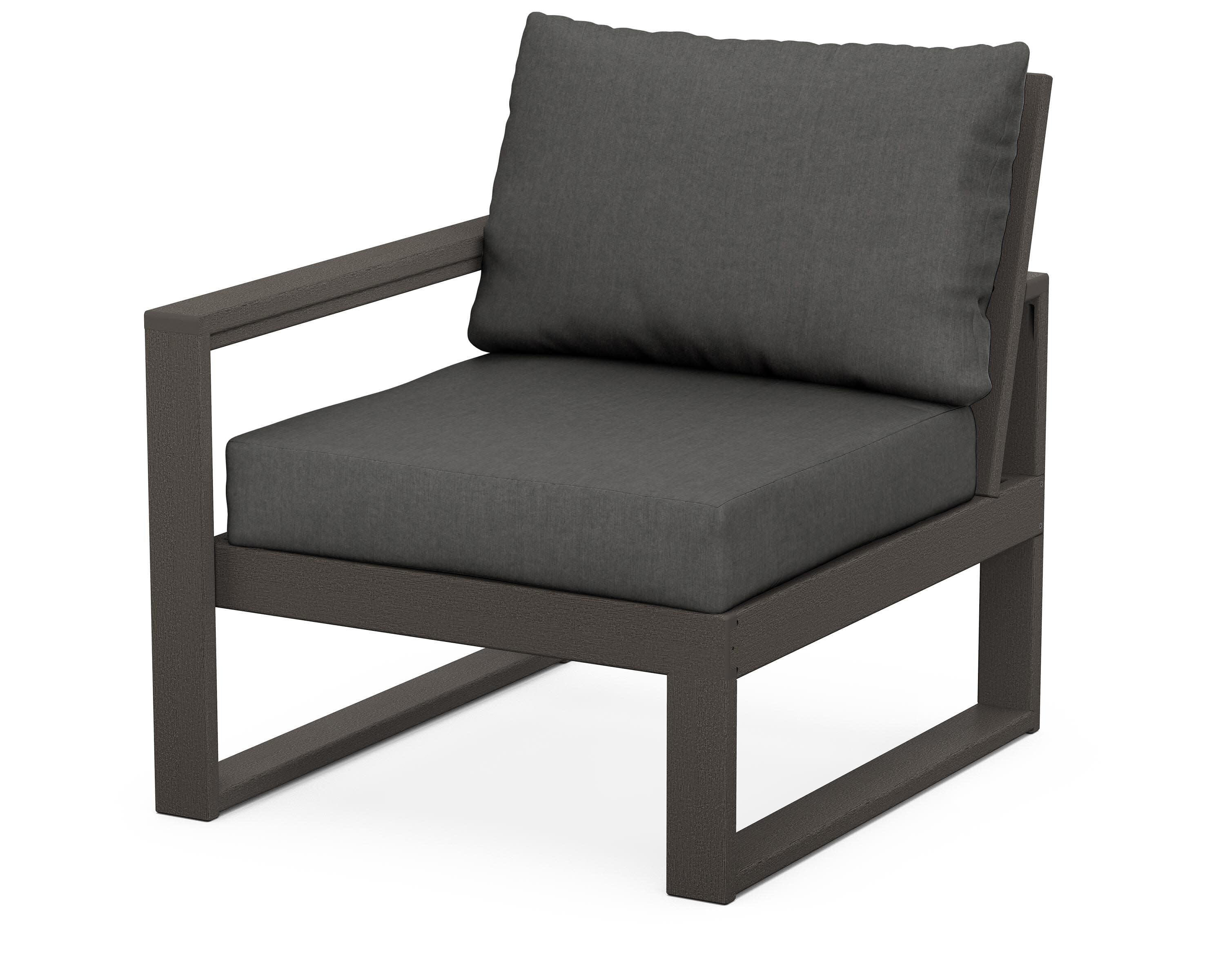 EDGE Modular Left Arm Chair in Vintage Coffee / Spectrum Carbon