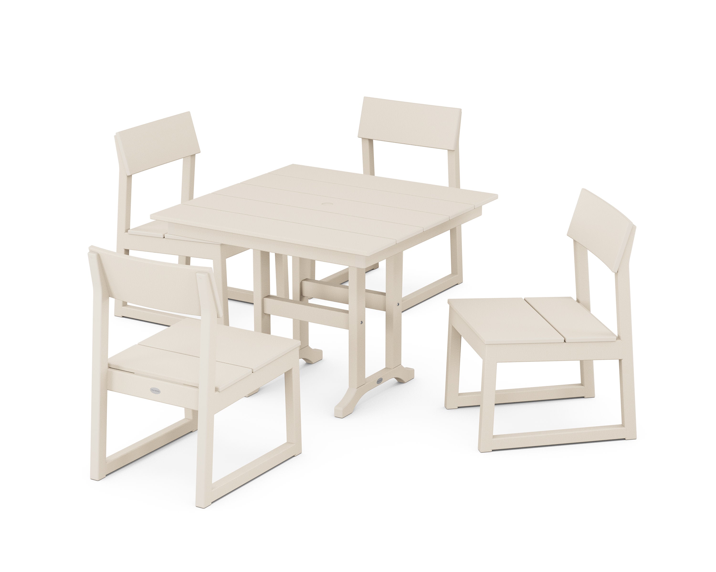EDGE Side Chair 5-Piece Farmhouse Dining Set in Sand