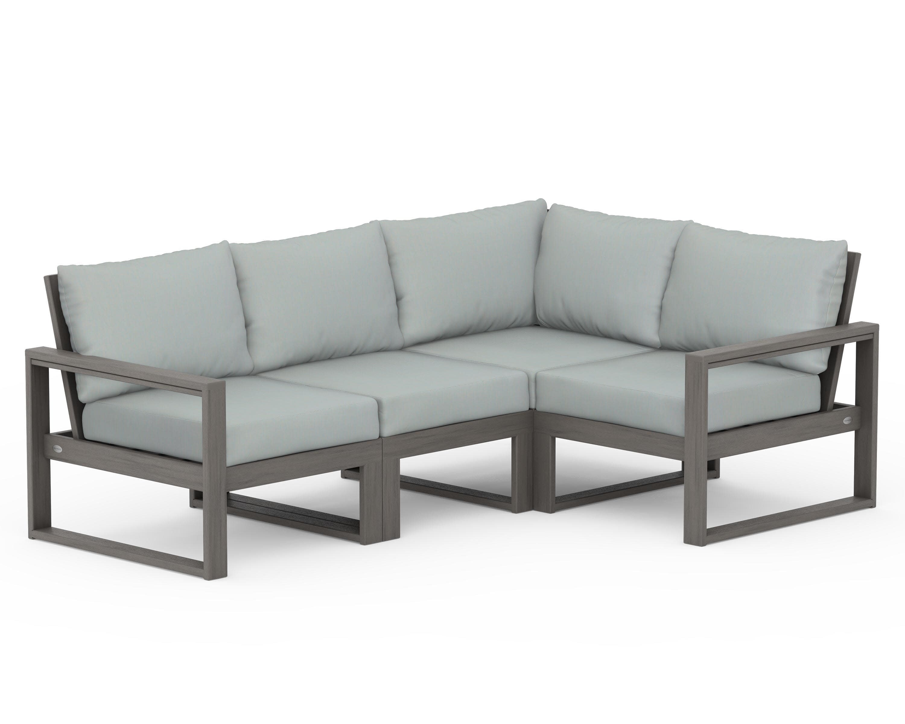 EDGE 4-Piece Modular Deep Seating Set in Driftwood / Spa