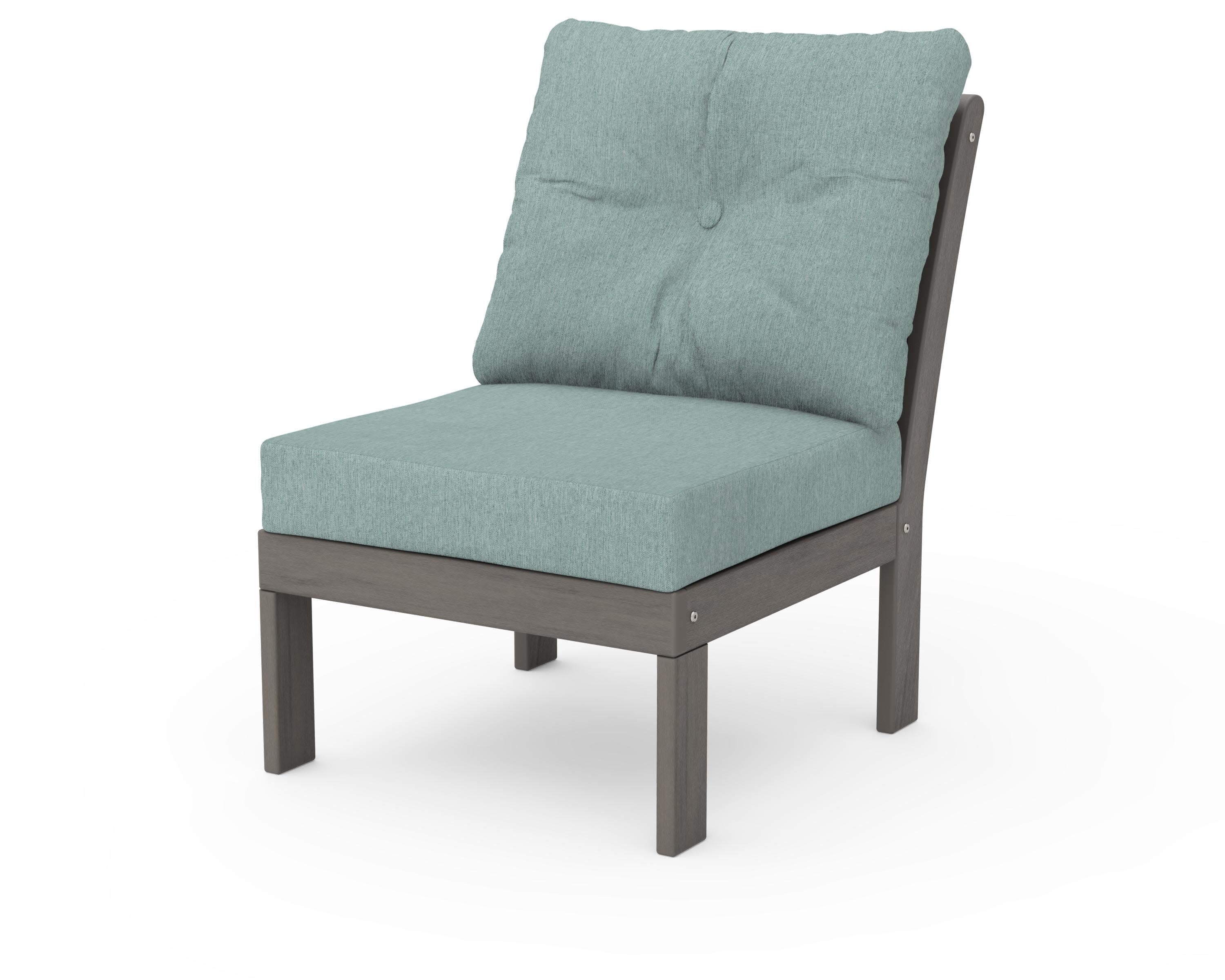 Vineyard Modular Armless Chair in Driftwood / Glacier Spa