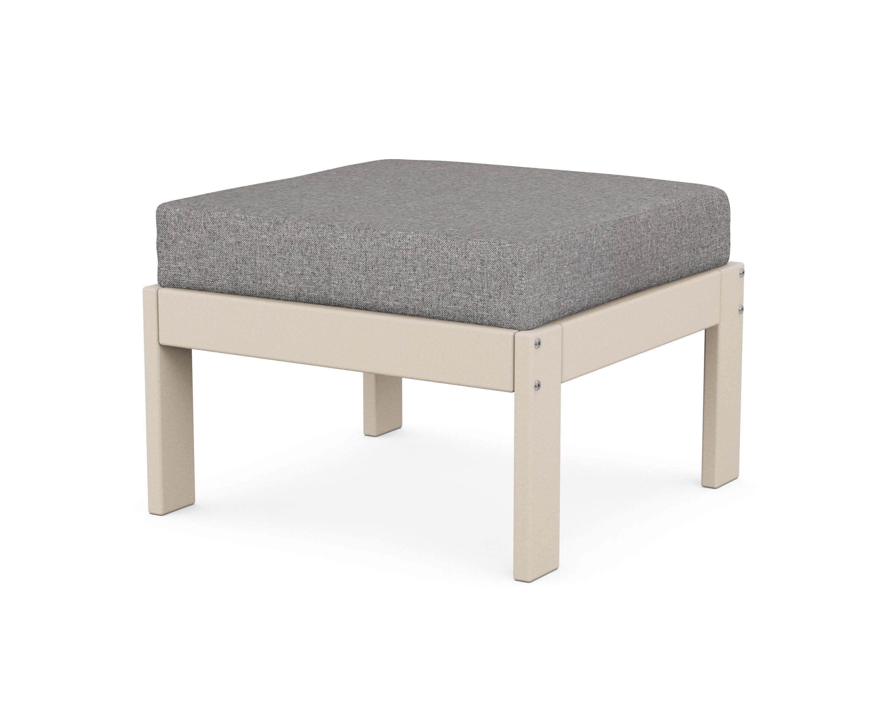 Vineyard Modular Ottoman in Sand / Grey Mist