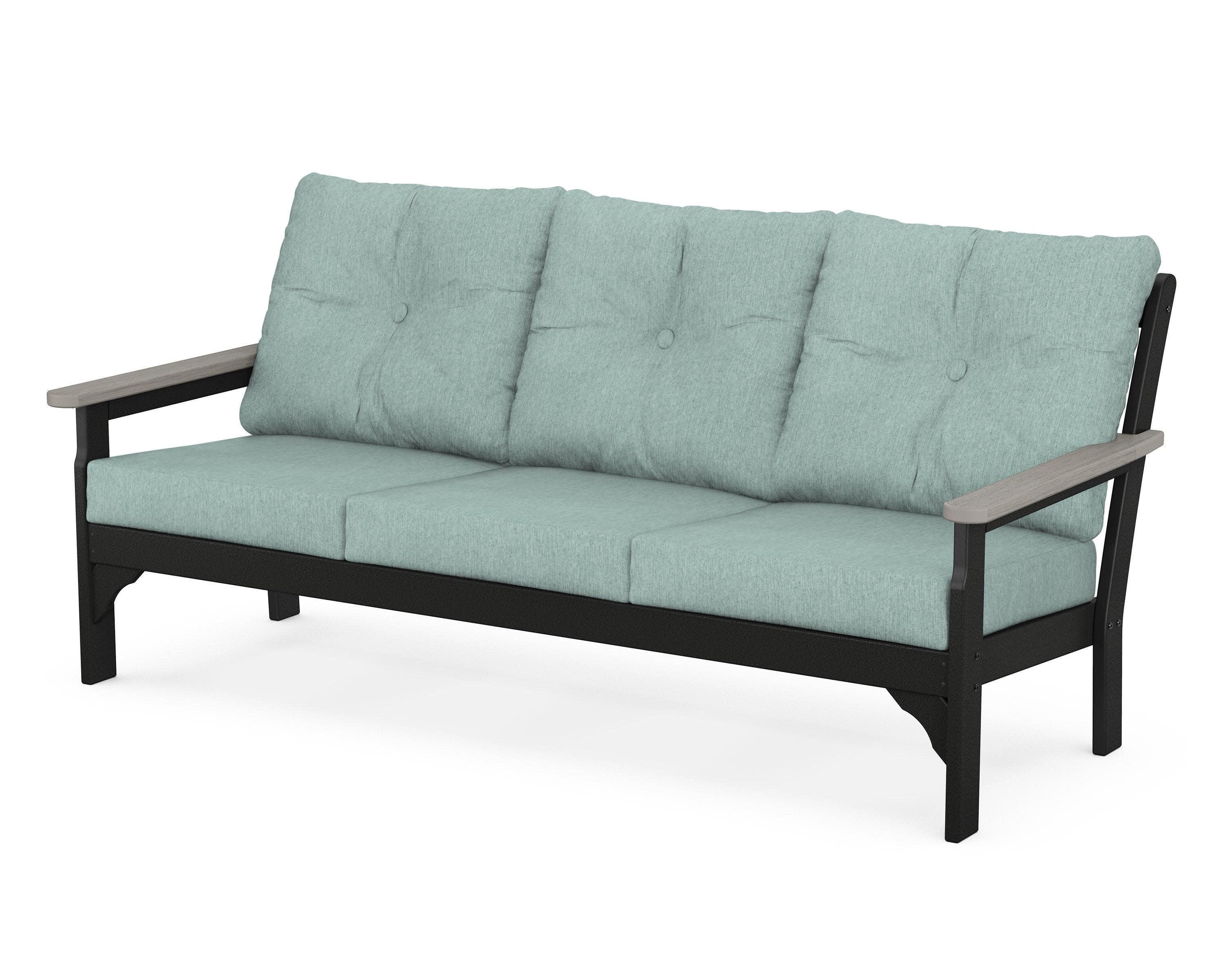 Vineyard Deep Seating Sofa in Black / Driftwood / Glacier Spa