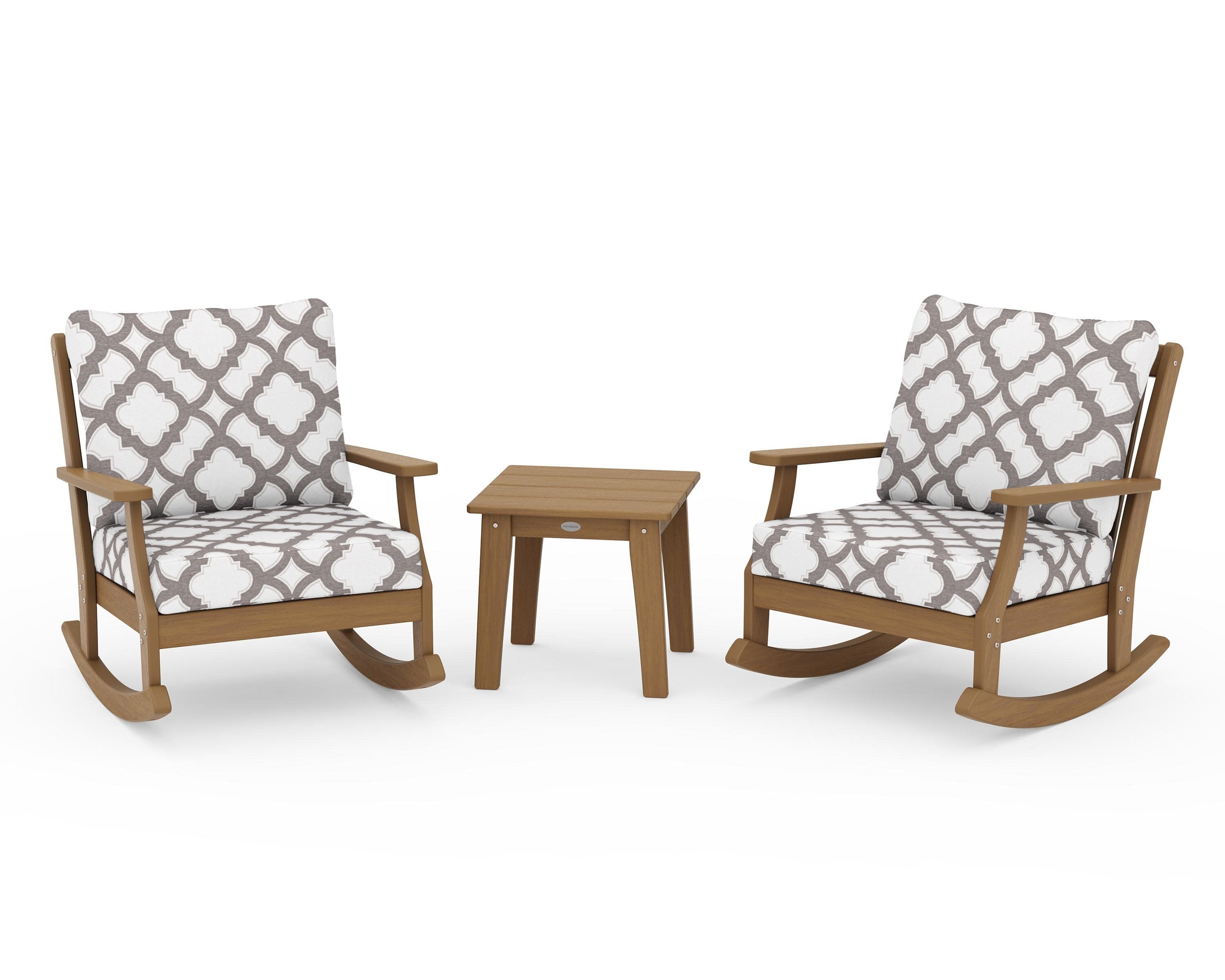 Braxton 3-Piece Deep Seating Rocker Set in Natural / Trellis Grey Mist