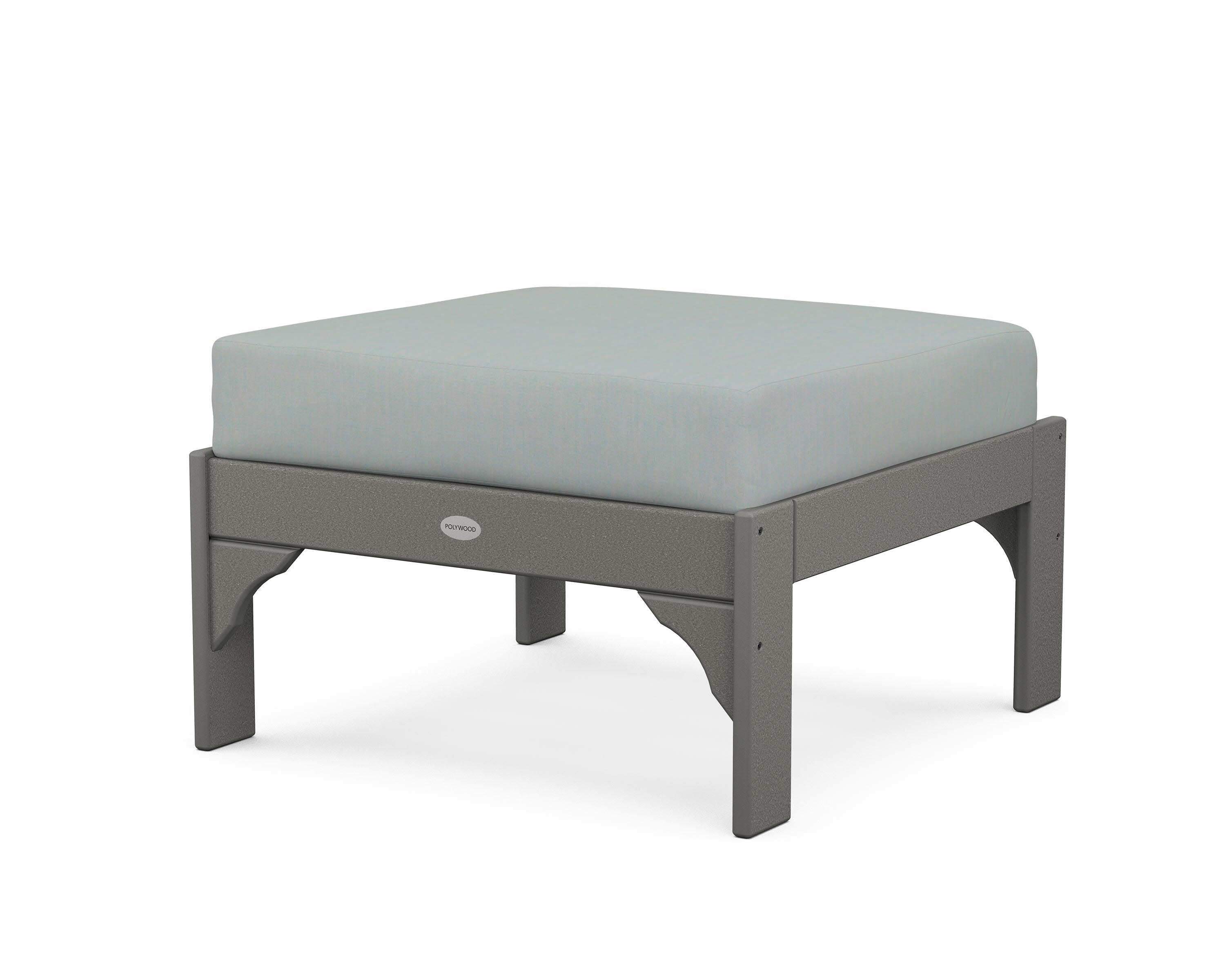 Vineyard Deep Seating Ottoman in Slate Grey / Spa