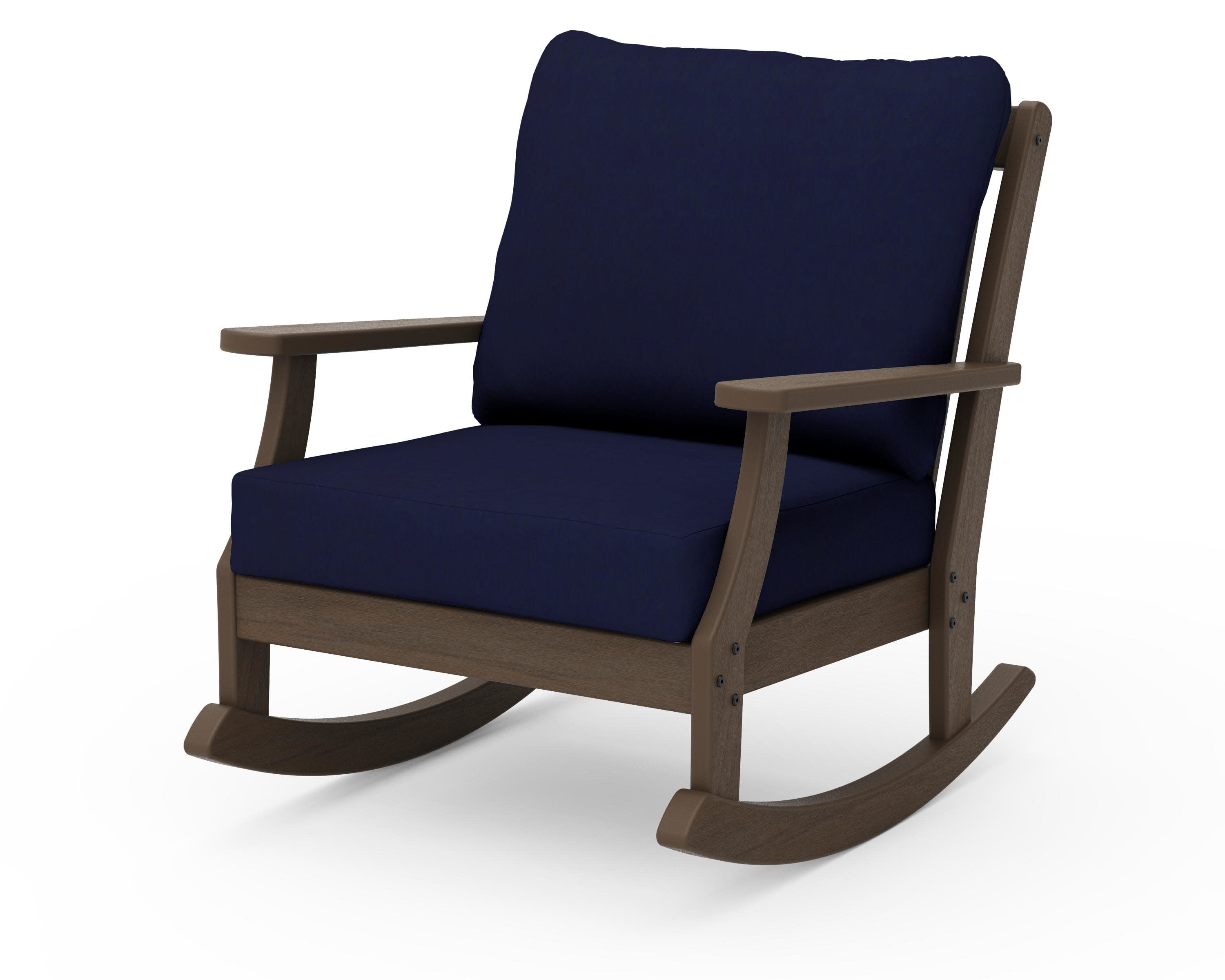 Braxton Deep Seating Rocking Chair in Kona / Navy