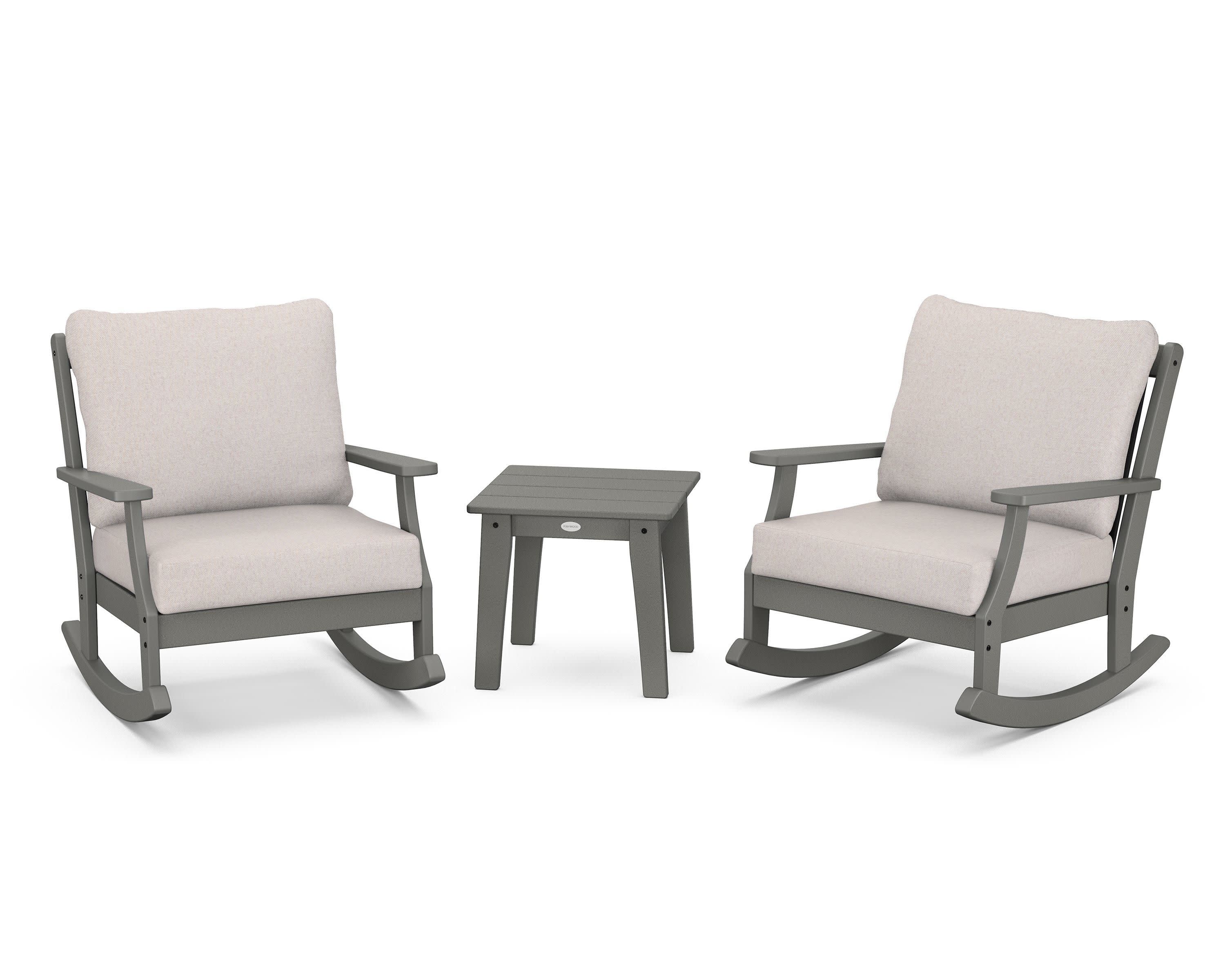 Braxton 3-Piece Deep Seating Rocker Set in Slate Grey / Dune Burlap