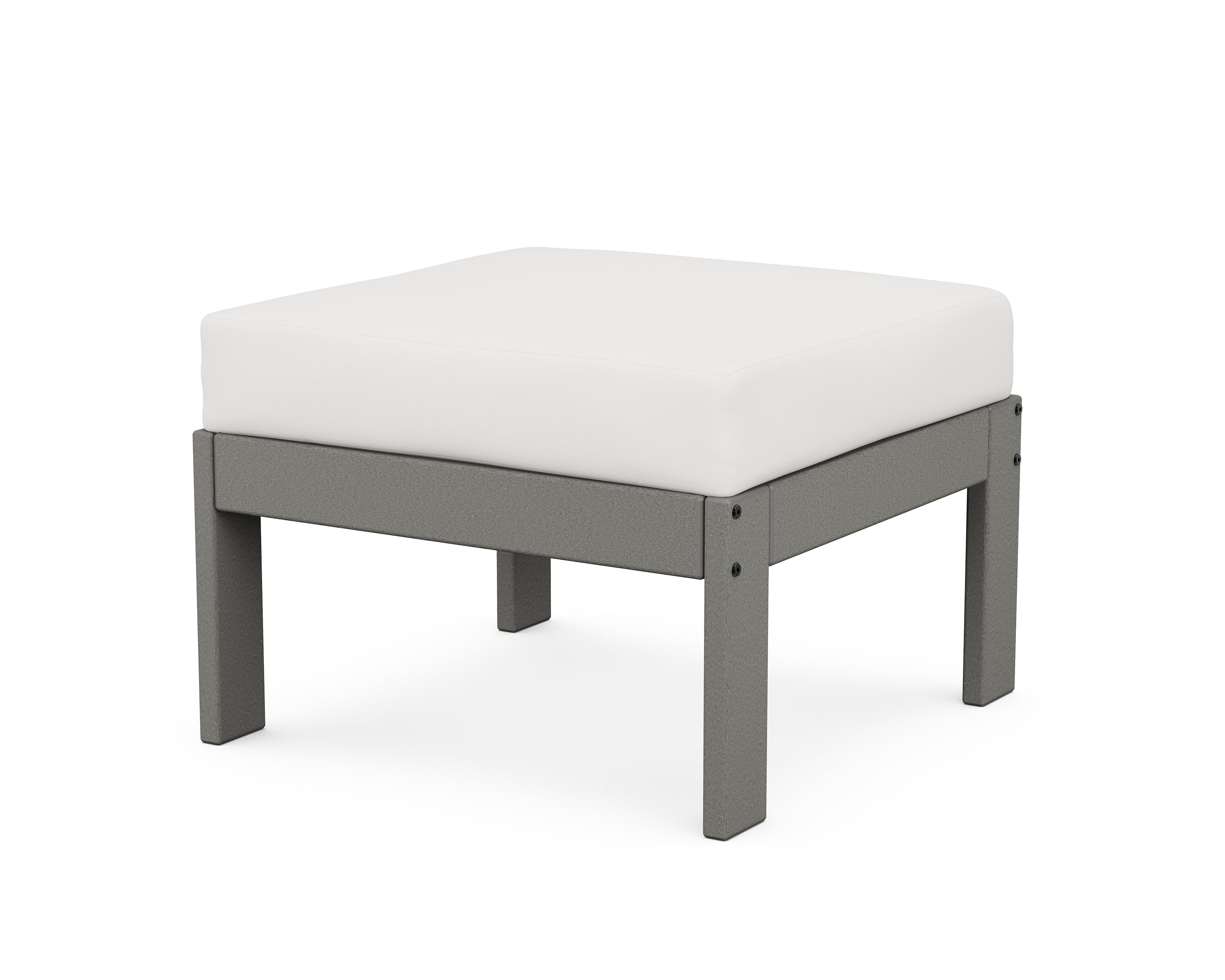 Vineyard Modular Ottoman in Slate Grey / Natural Linen
