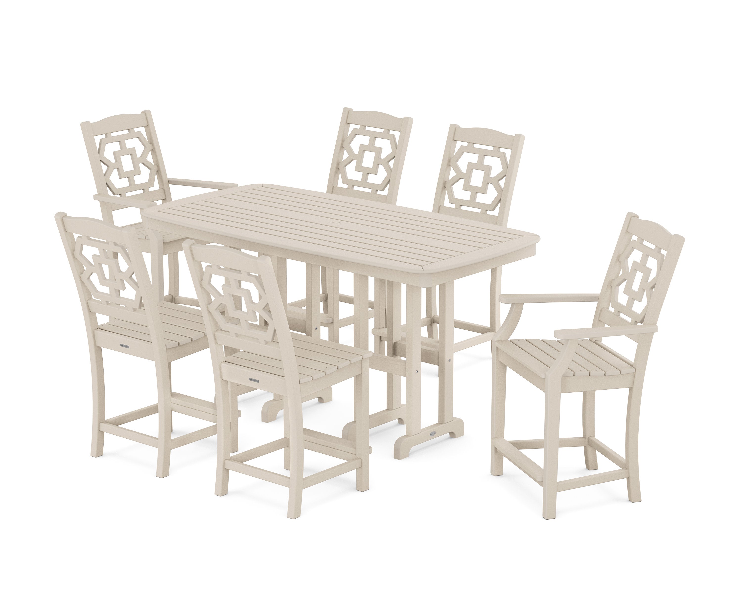 Chinoiserie 7-Piece Counter Set in Sand