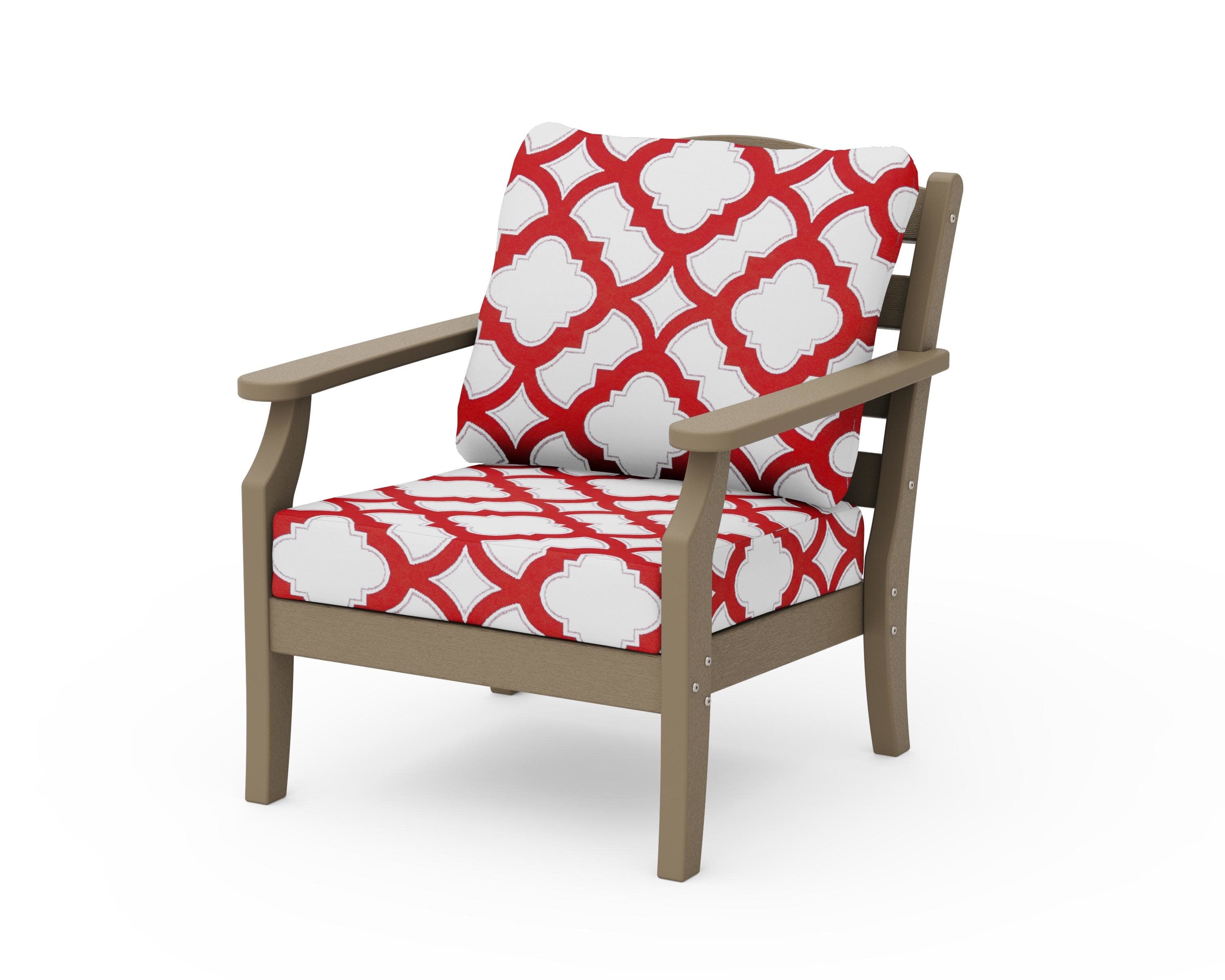 Savannah Deep Seating Chair in Vintage Sahara / Trellis Crimson