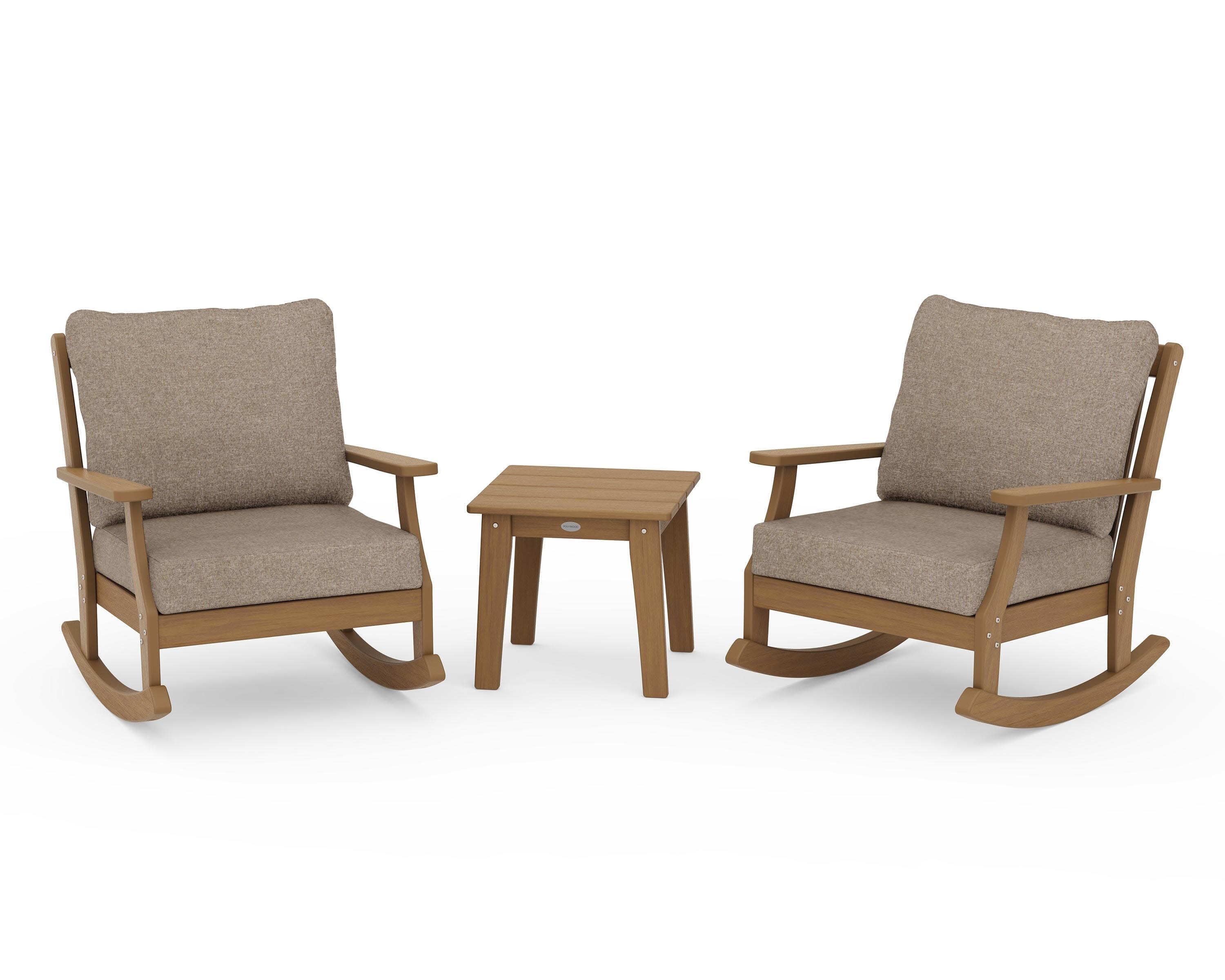 Braxton 3-Piece Deep Seating Rocker Set in Natural / Spiced Burlap