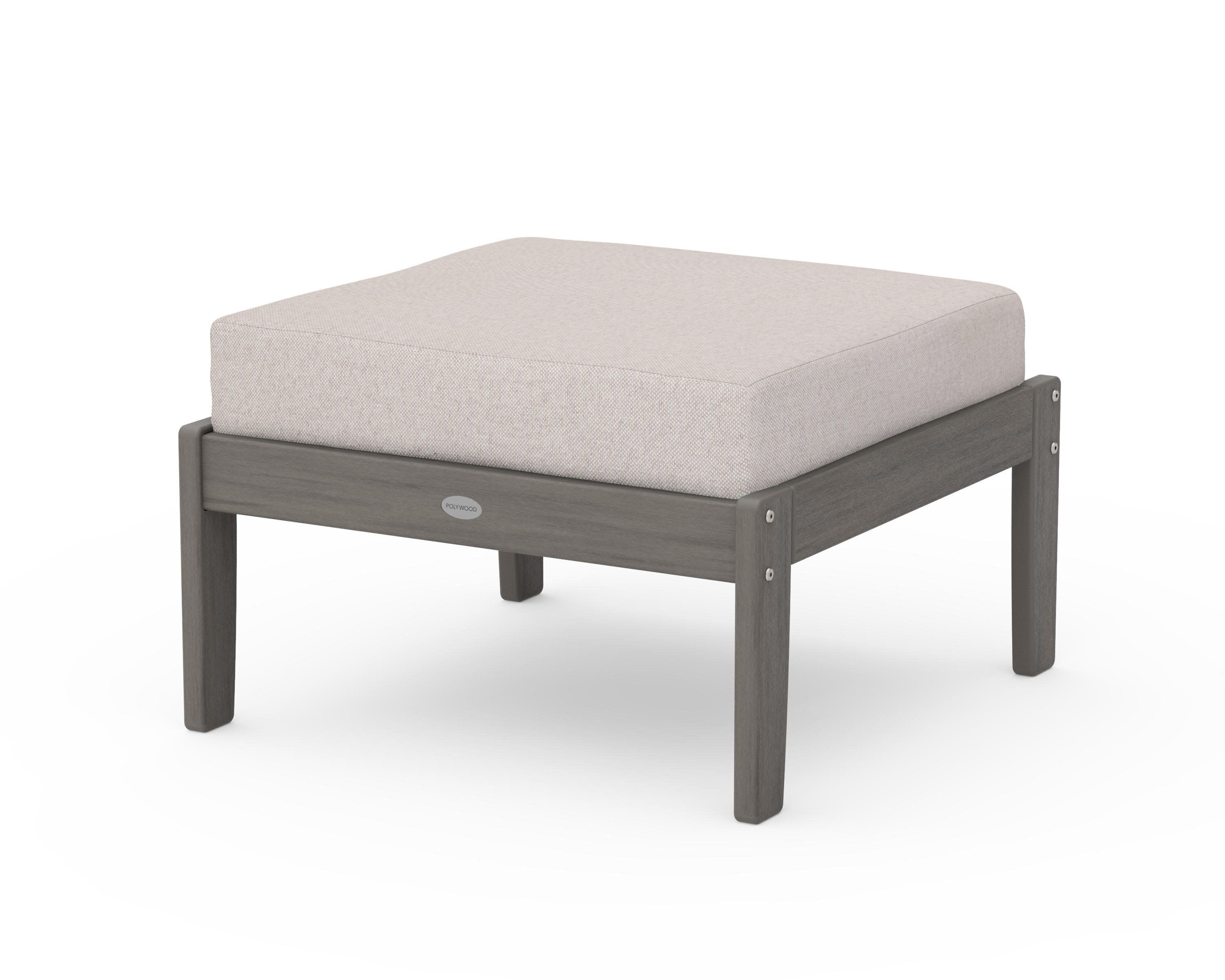 Braxton Deep Seating Ottoman in Driftwood / Dune Burlap
