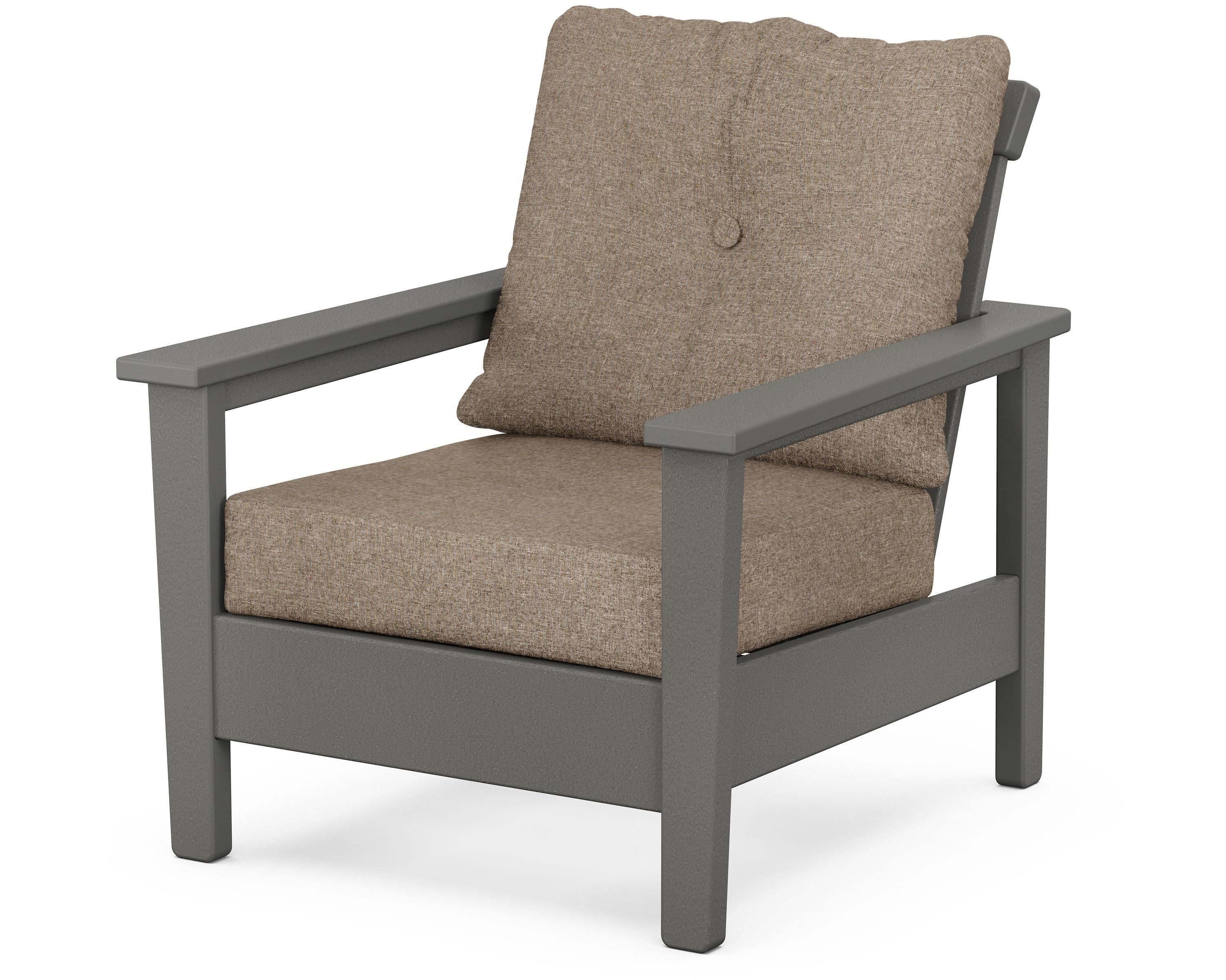 Prescott Deep Seating Chair in Slate Grey / Spiced Burlap