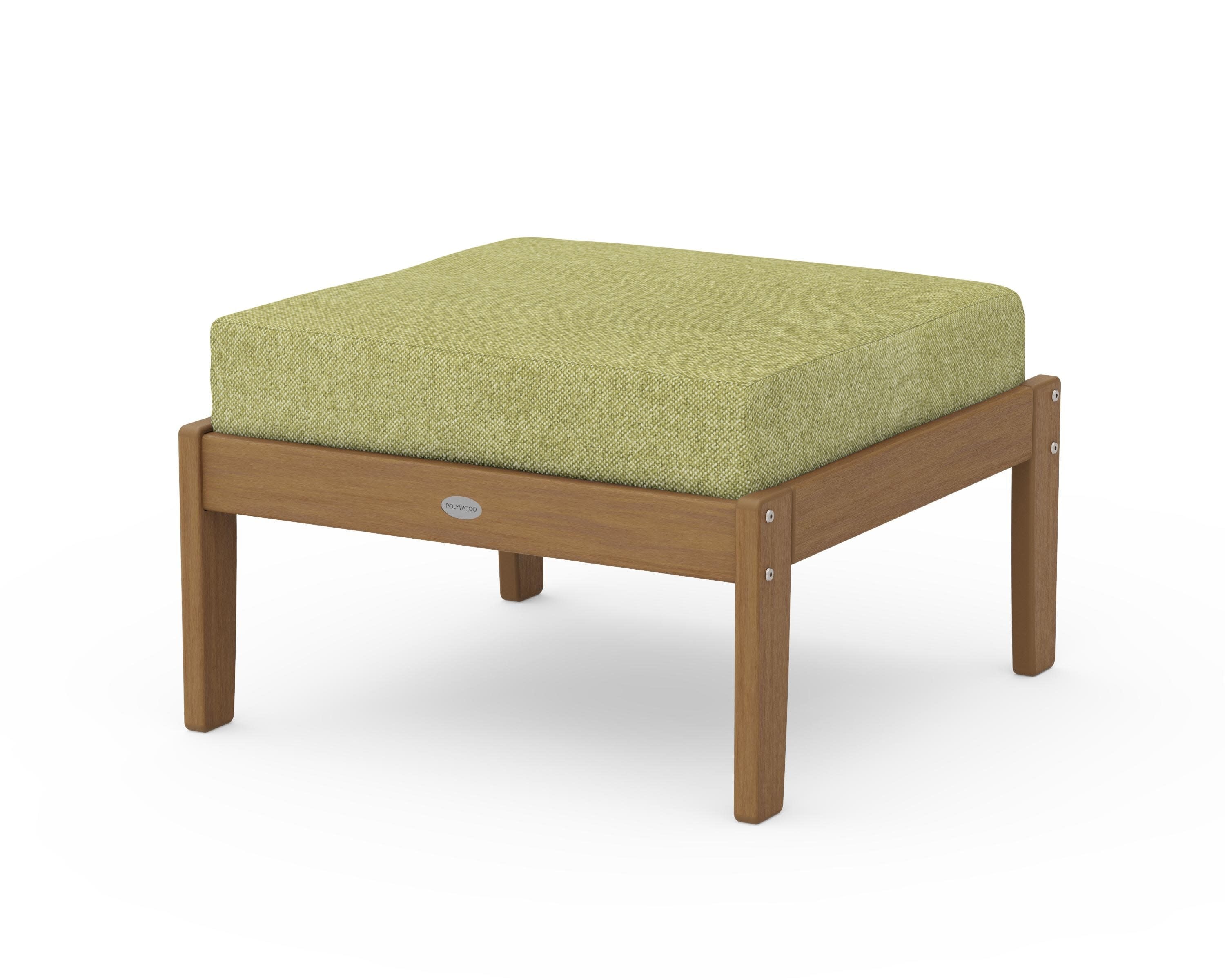 Braxton Deep Seating Ottoman in Natural / Chartreuse Boucle
