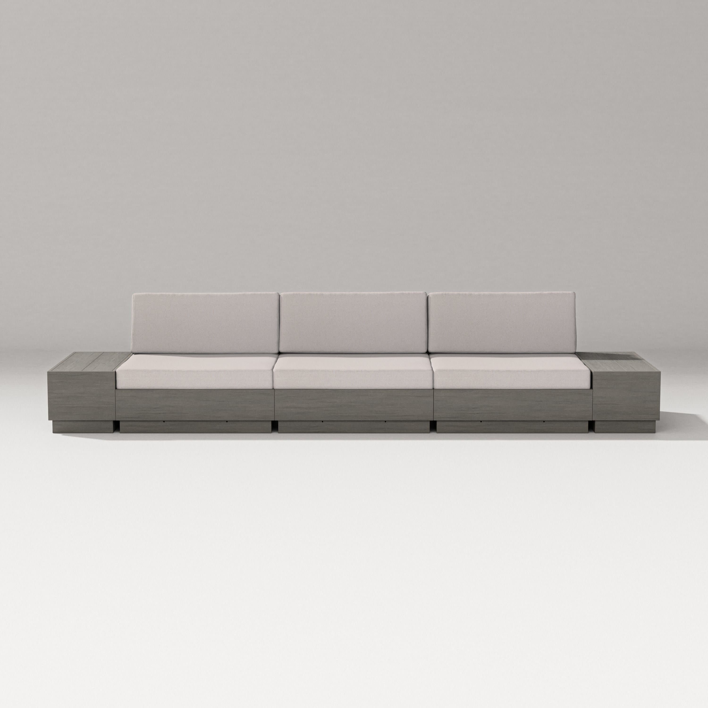 Elevate Straight Sectional in Driftwood / Dune Burlap