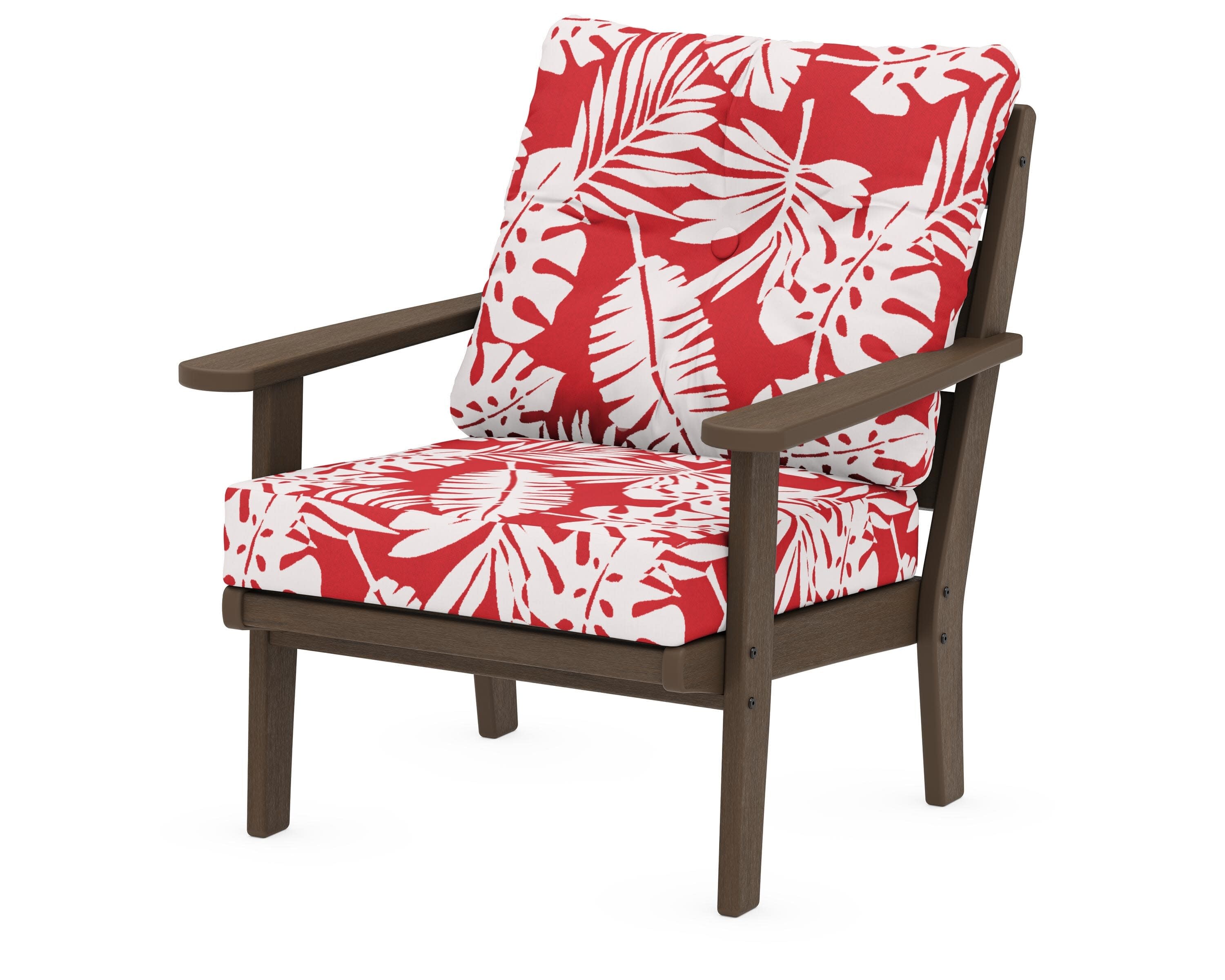 Lakeside Deep Seating Chair in Kona / Leaf Crimson