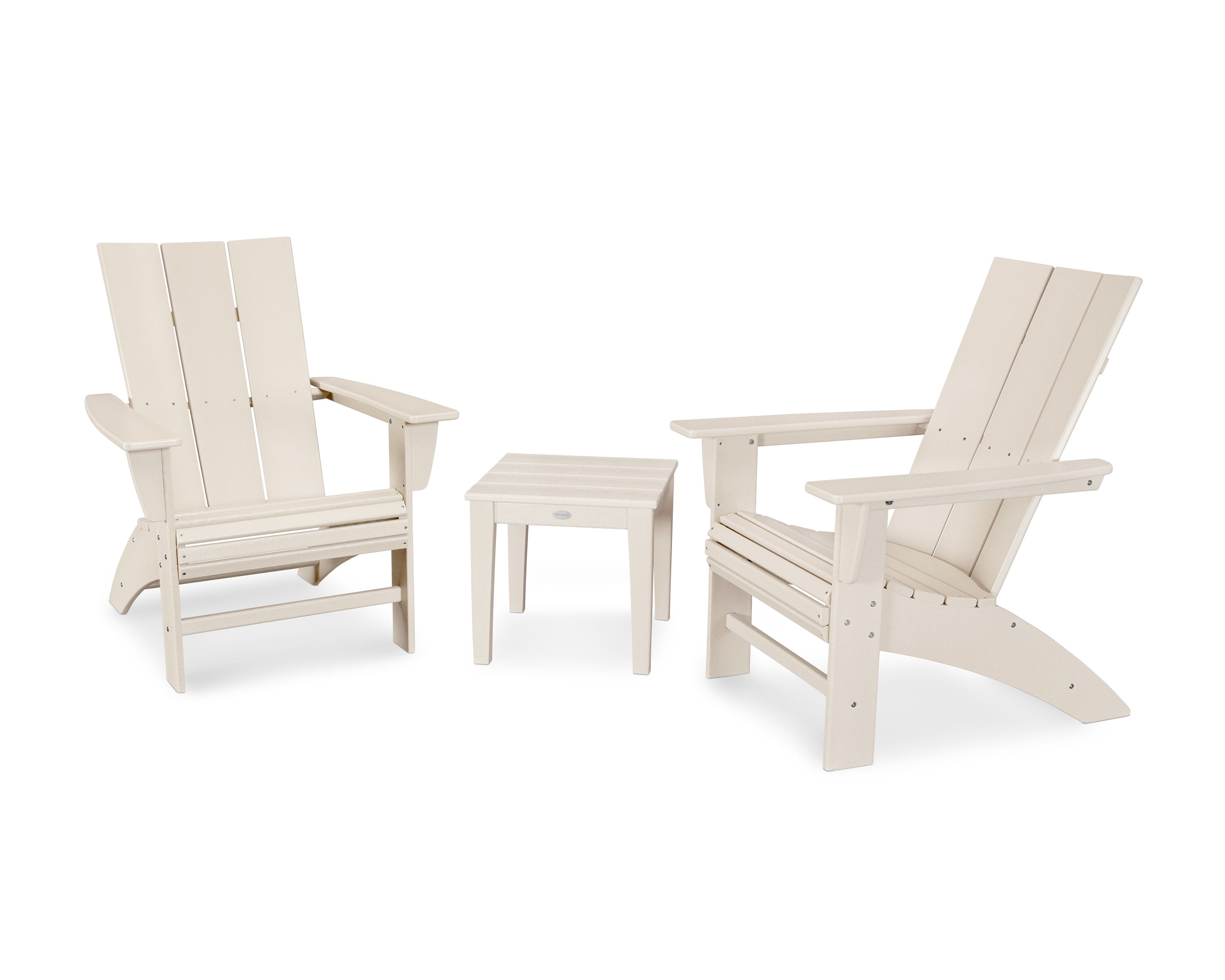 Modern 3-Piece Curveback Adirondack Set in Sand