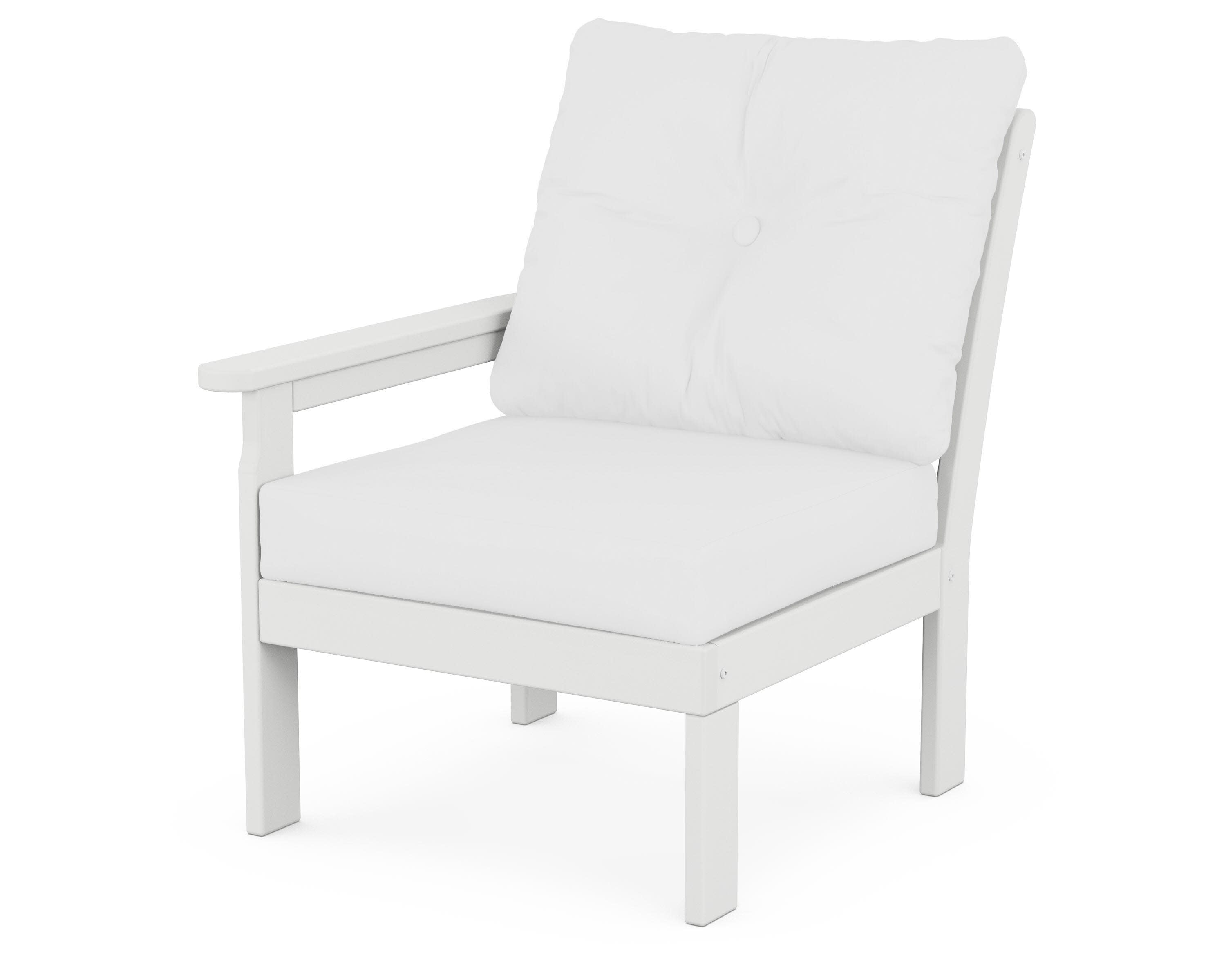 Vineyard Modular Left Arm Chair in White / Natural