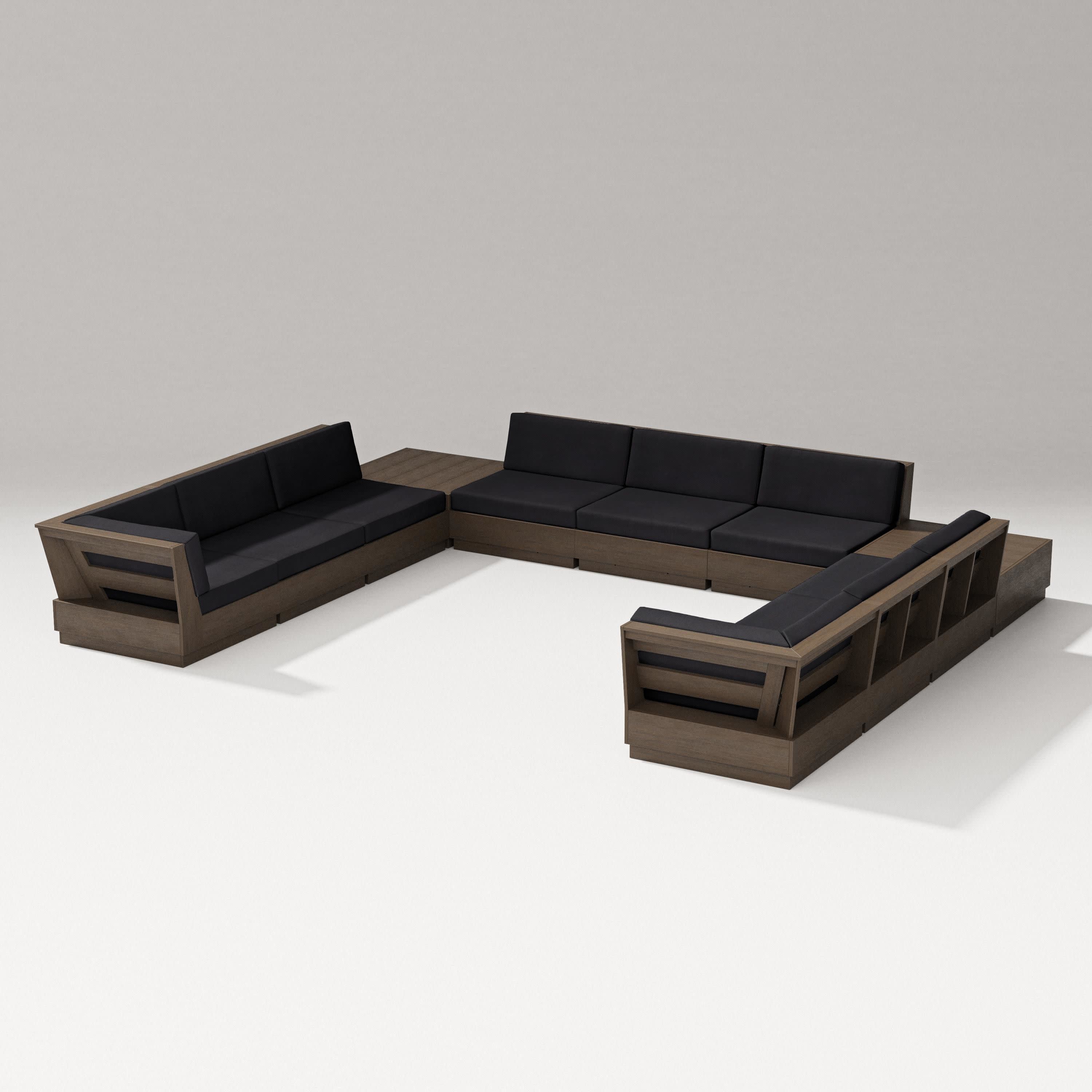 Elevate 11-Piece U-Shaped Sofa Sectional in Kona / Midnight Linen