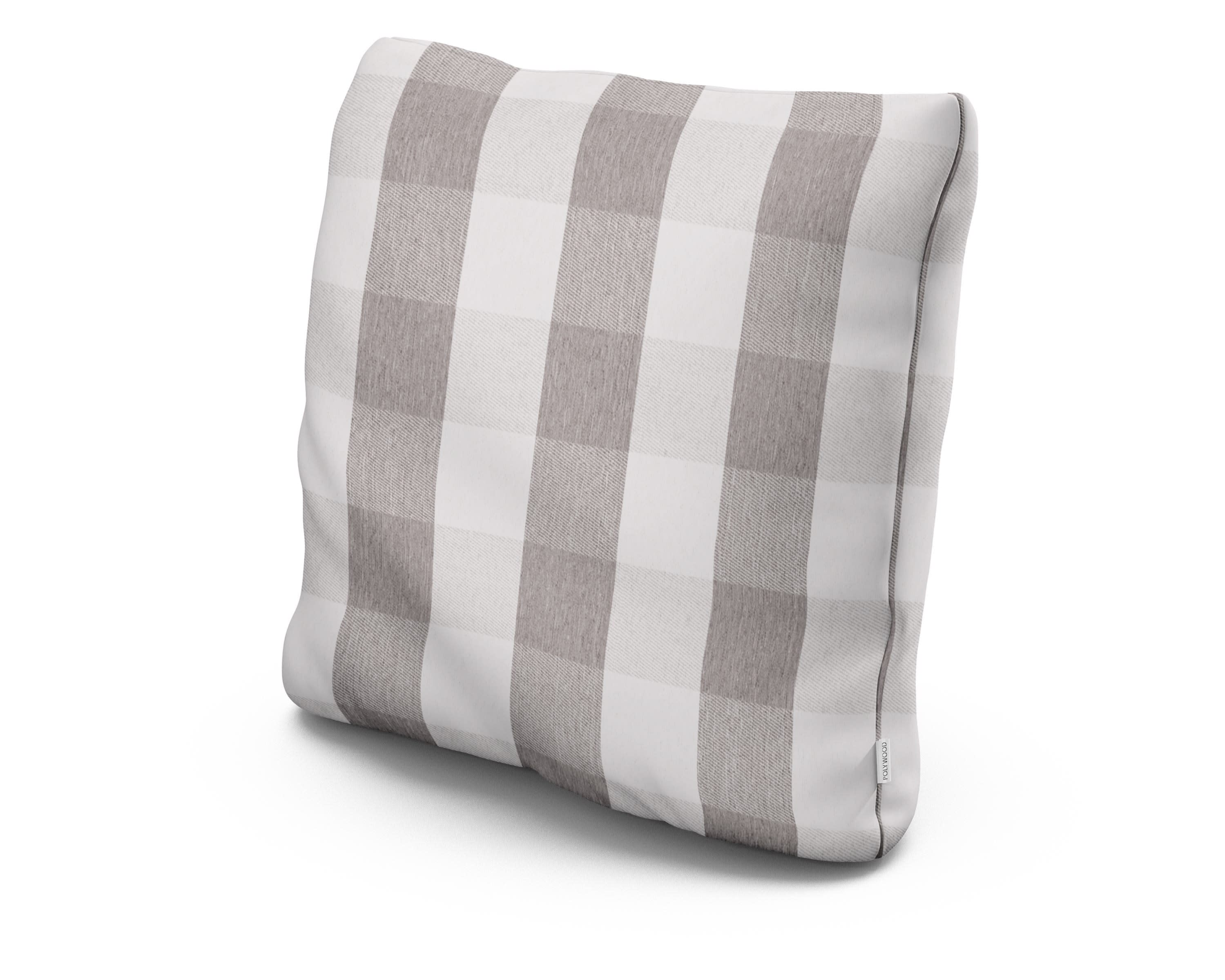 20" Outdoor Throw Pillow in Buffalo Plaid Grey Mist