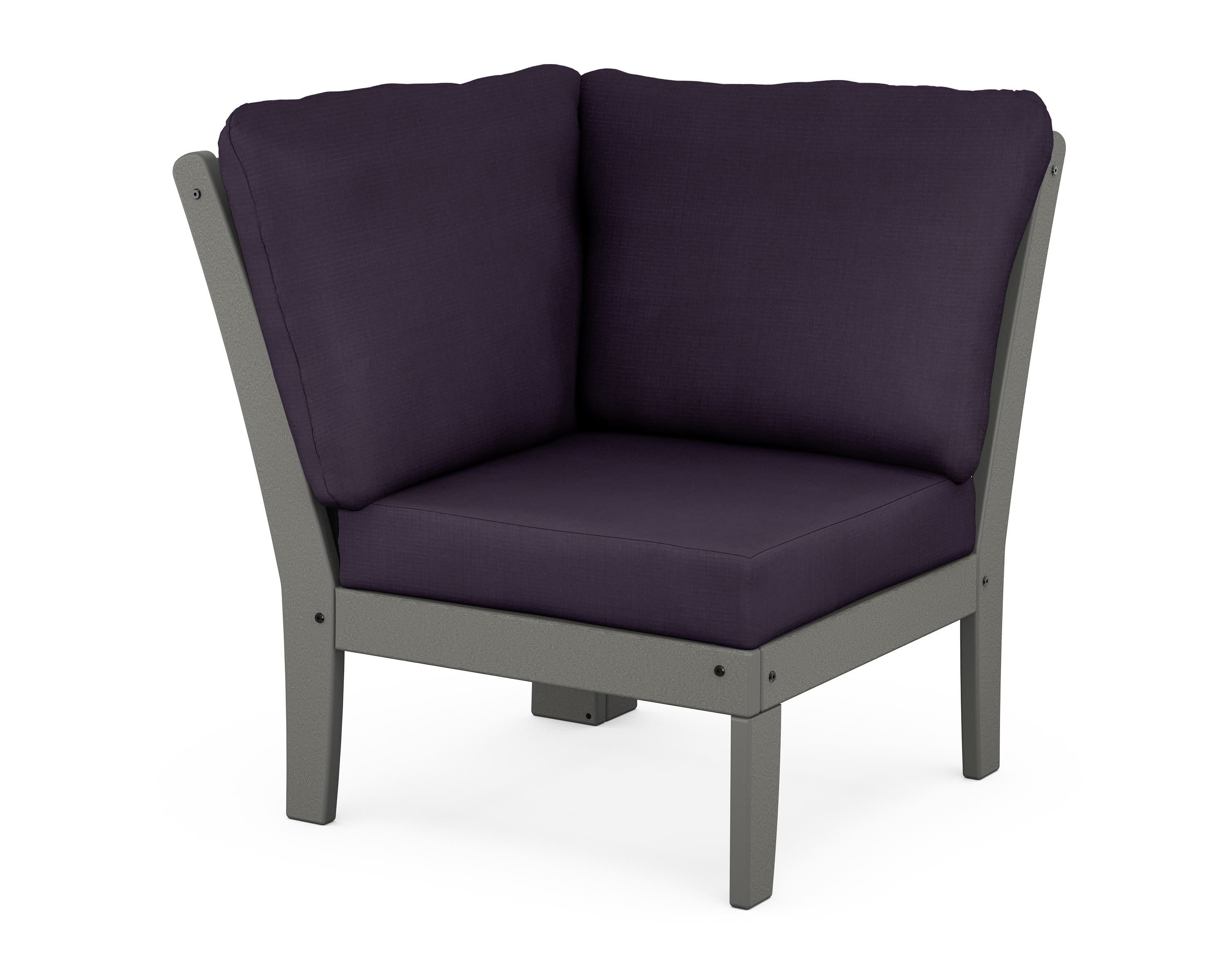 Braxton Modular Corner Chair in Slate Grey / Navy Linen