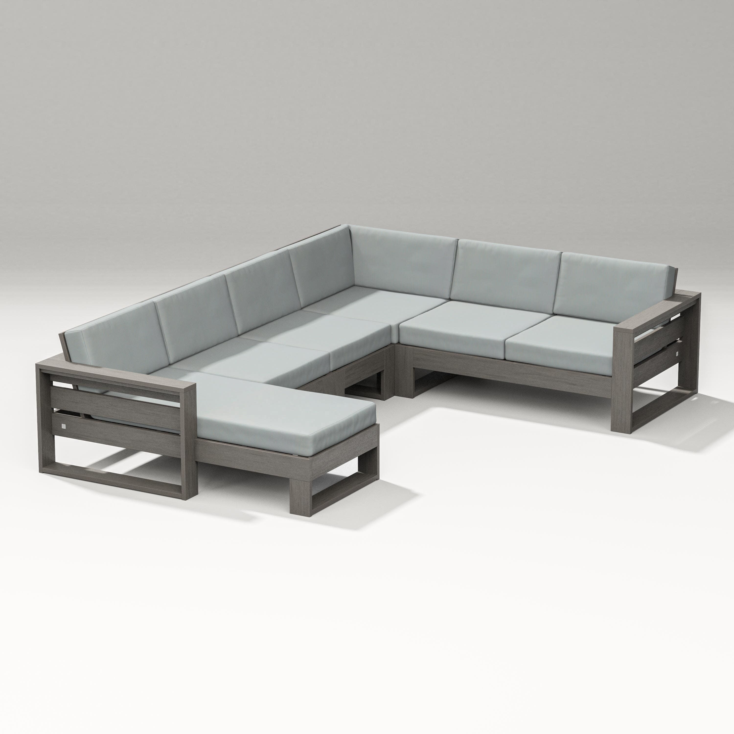 Latitude Corner Sectional with Left Chaise in Driftwood / Spa