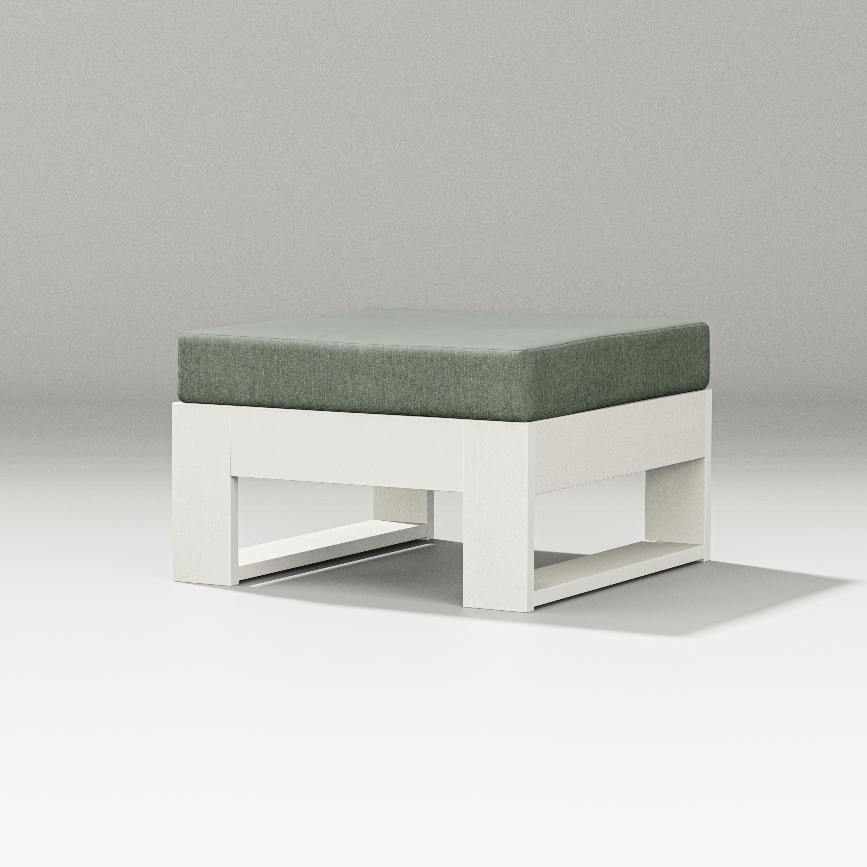 Latitude Lounge Ottoman in Vintage White / Cast Sage