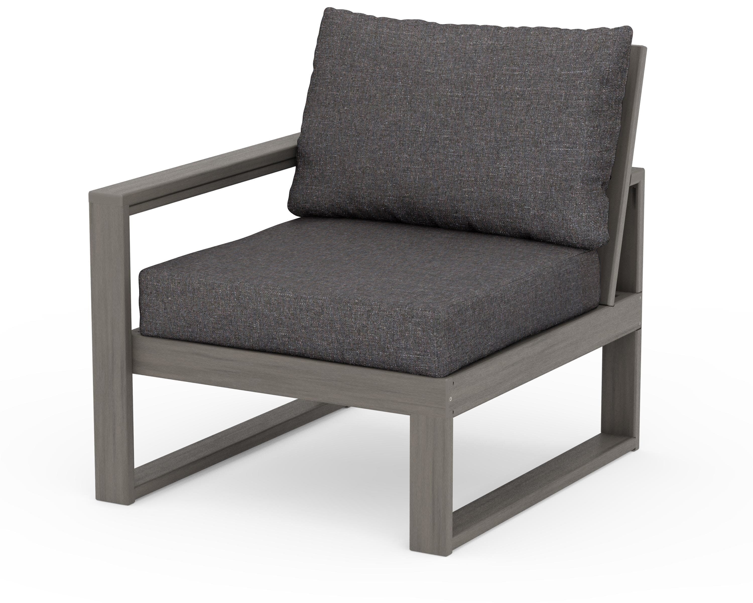 EDGE Modular Left Arm Chair in Driftwood / Ash Charcoal