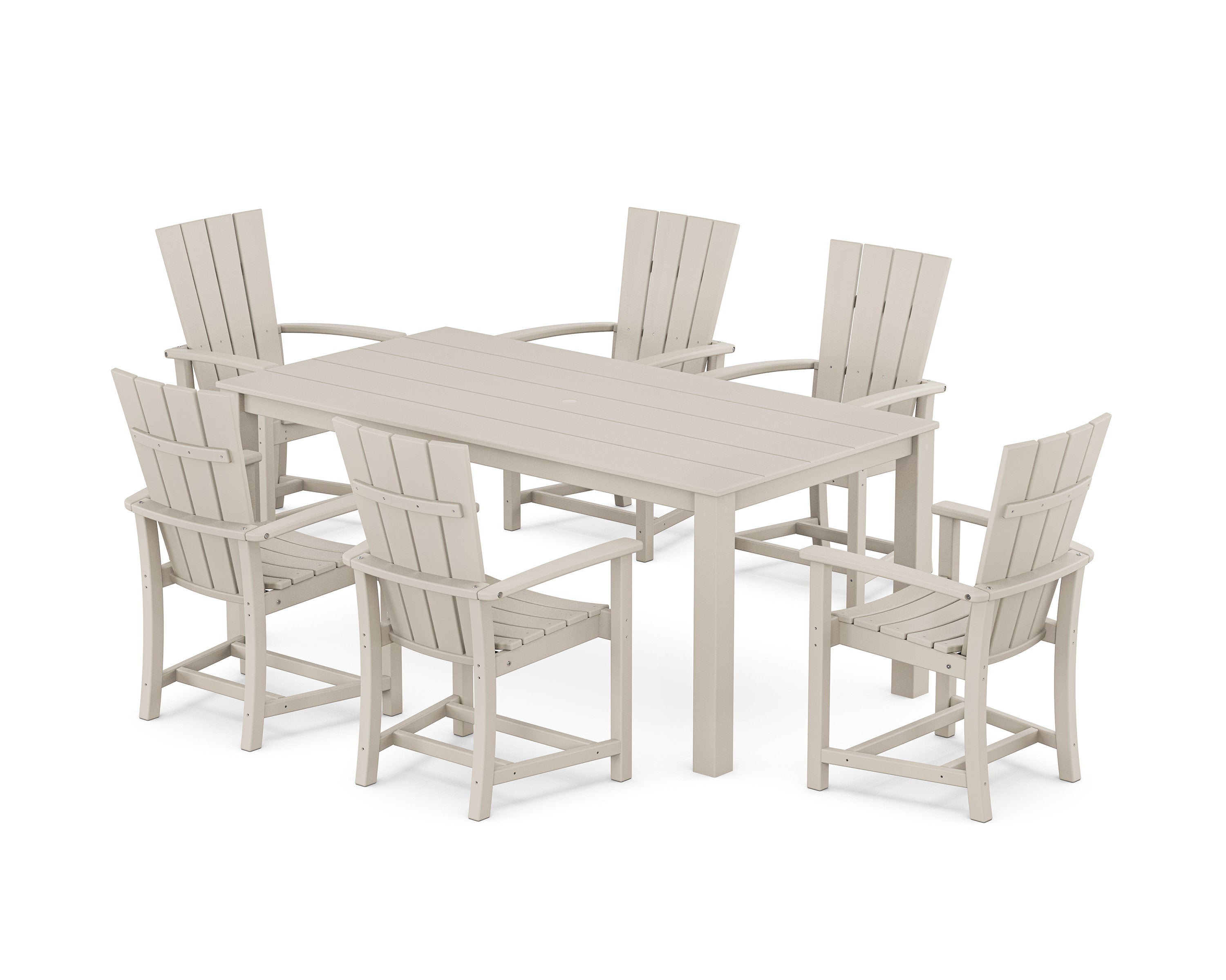 Quattro 7-Piece Parsons Dining Set in Sand