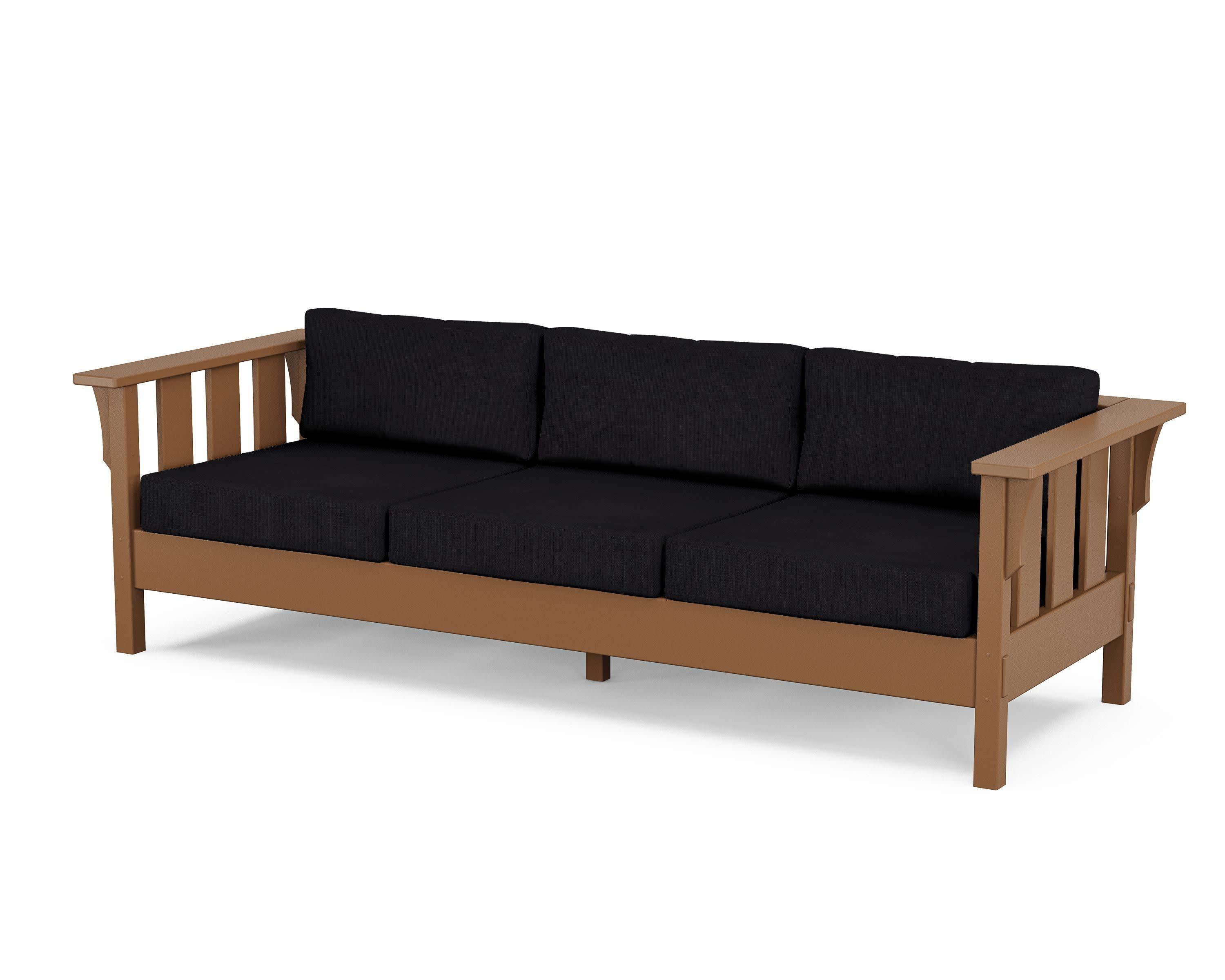 Acadia Deep Seating Sofa in Teak / Midnight Linen