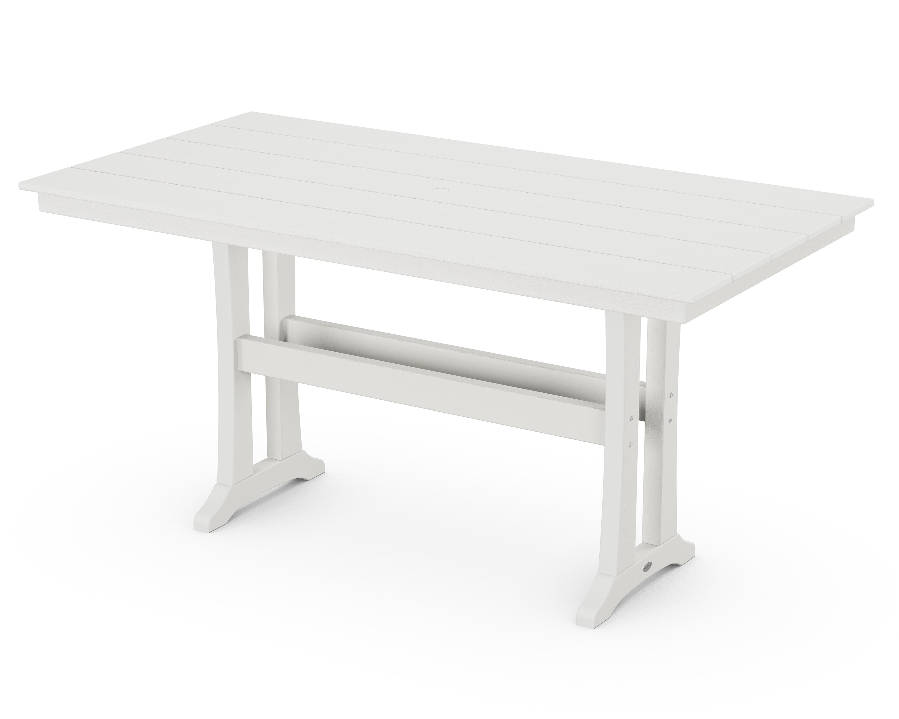 Farmhouse Trestle 37" x 72" Counter Table in Vintage White