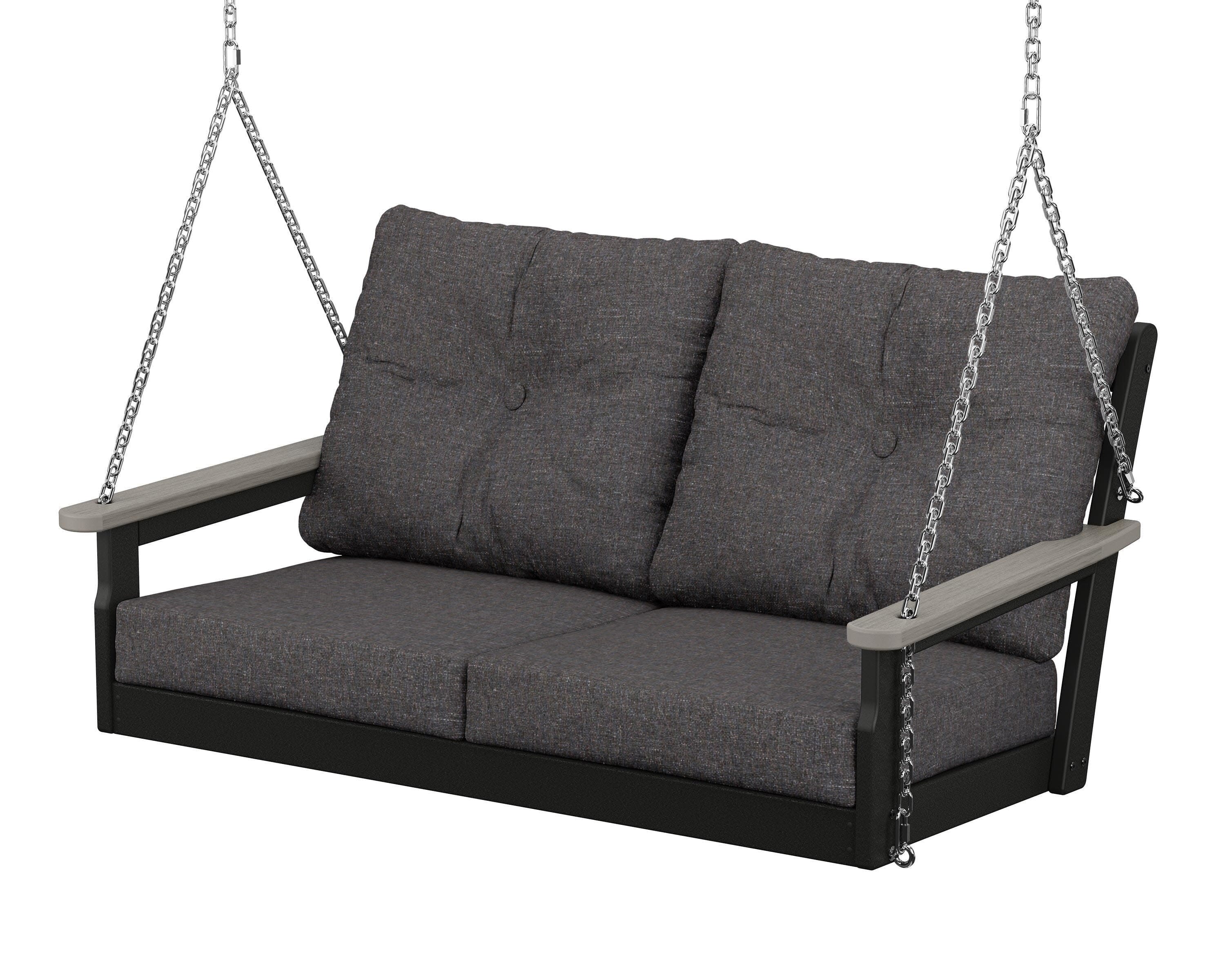 Vineyard Deep Seating Swing in Black / Driftwood / Ash Charcoal
