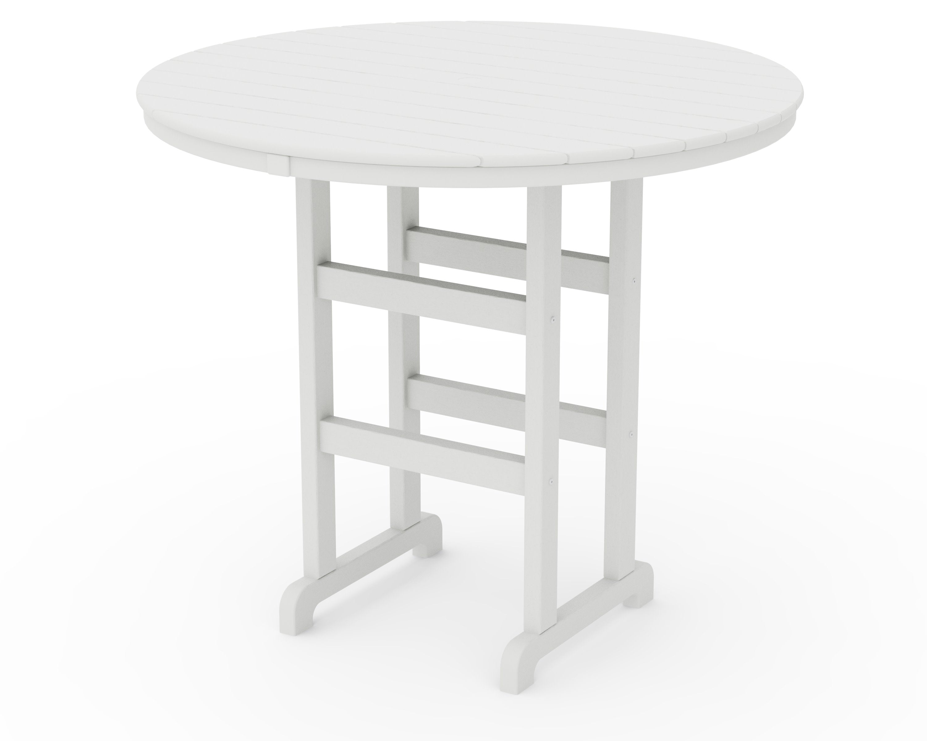 48" Round Farmhouse Bar Table in Vintage White