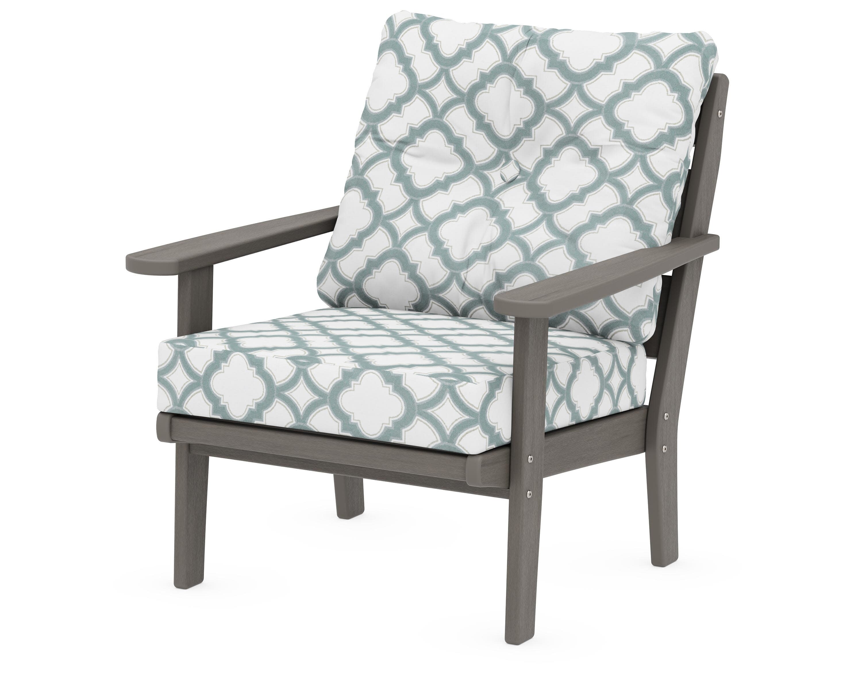 Lakeside Deep Seating Chair in Driftwood / Trellis Glacier Spa