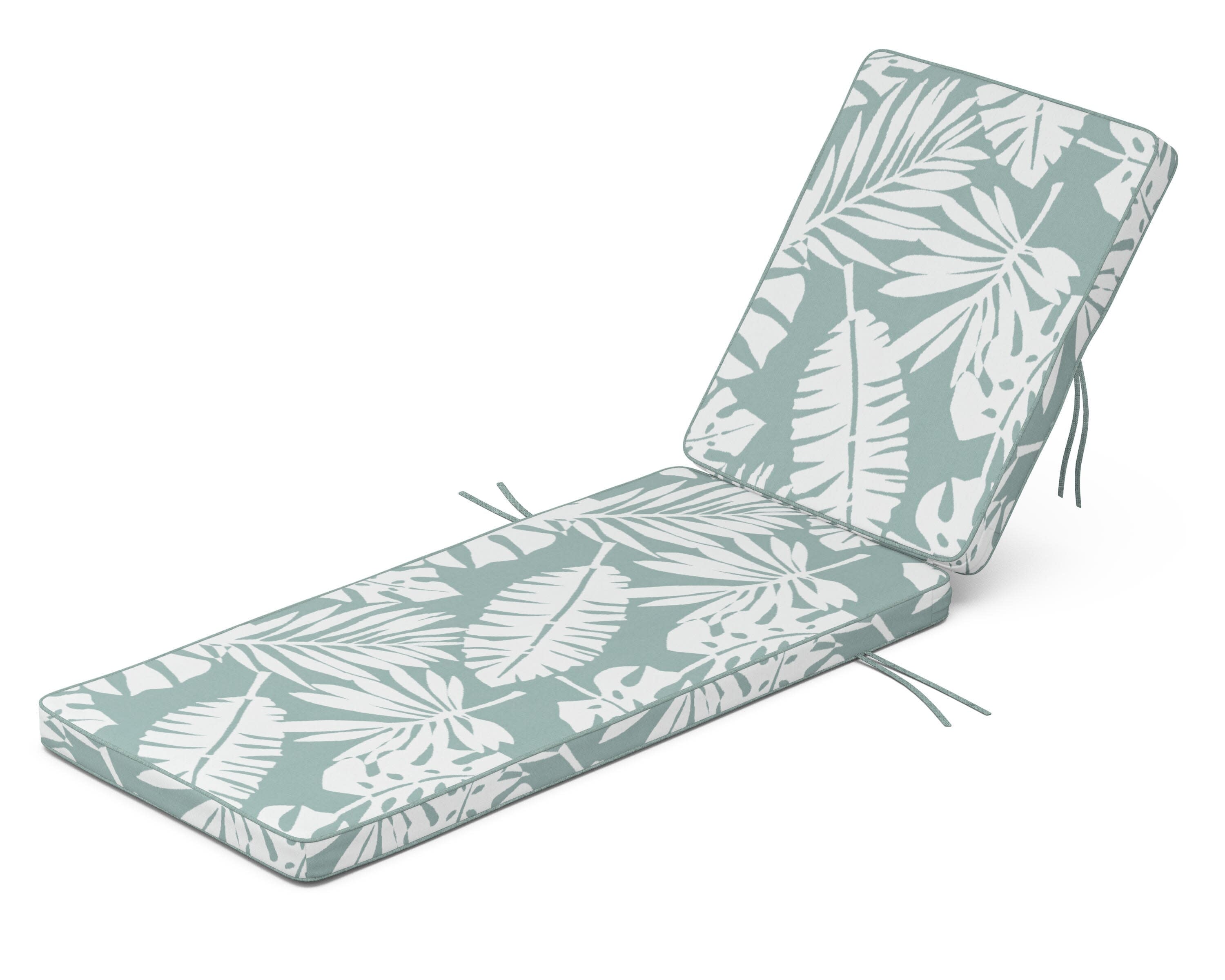 Acadia Chaise Cushion in Leaf Glacier Spa