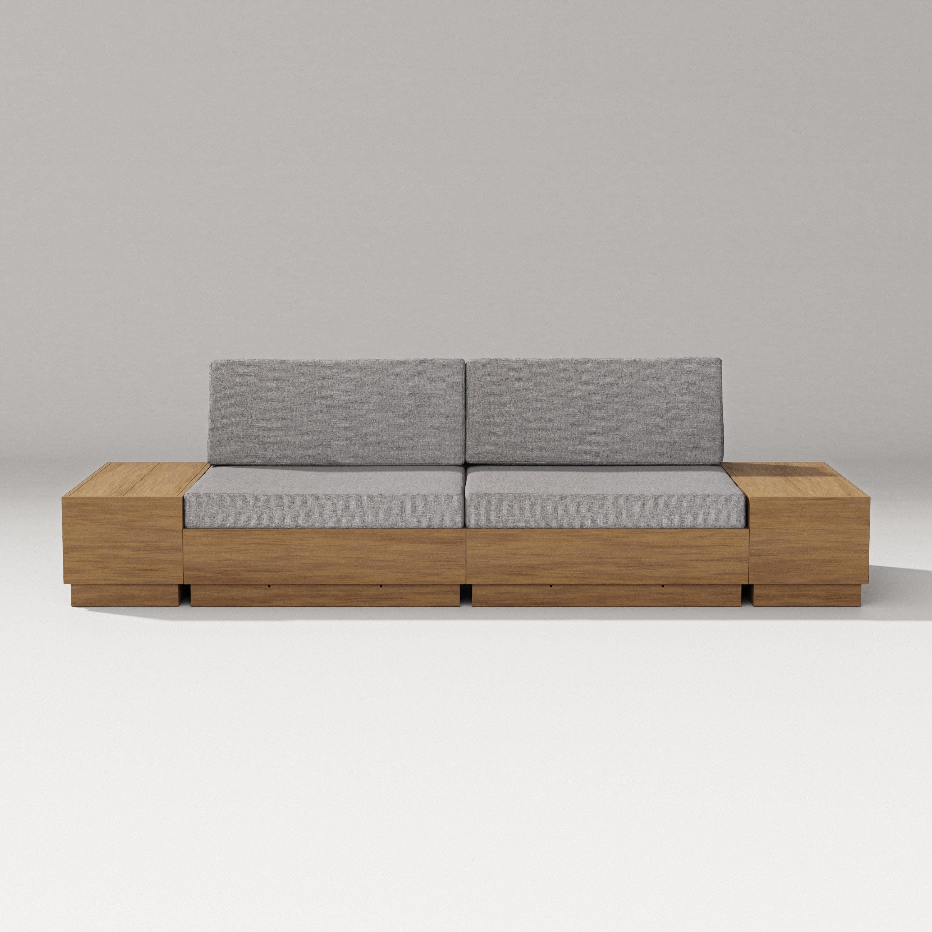 Elevate 4-Piece Loveseat Sectional in Natural / Grey Mist