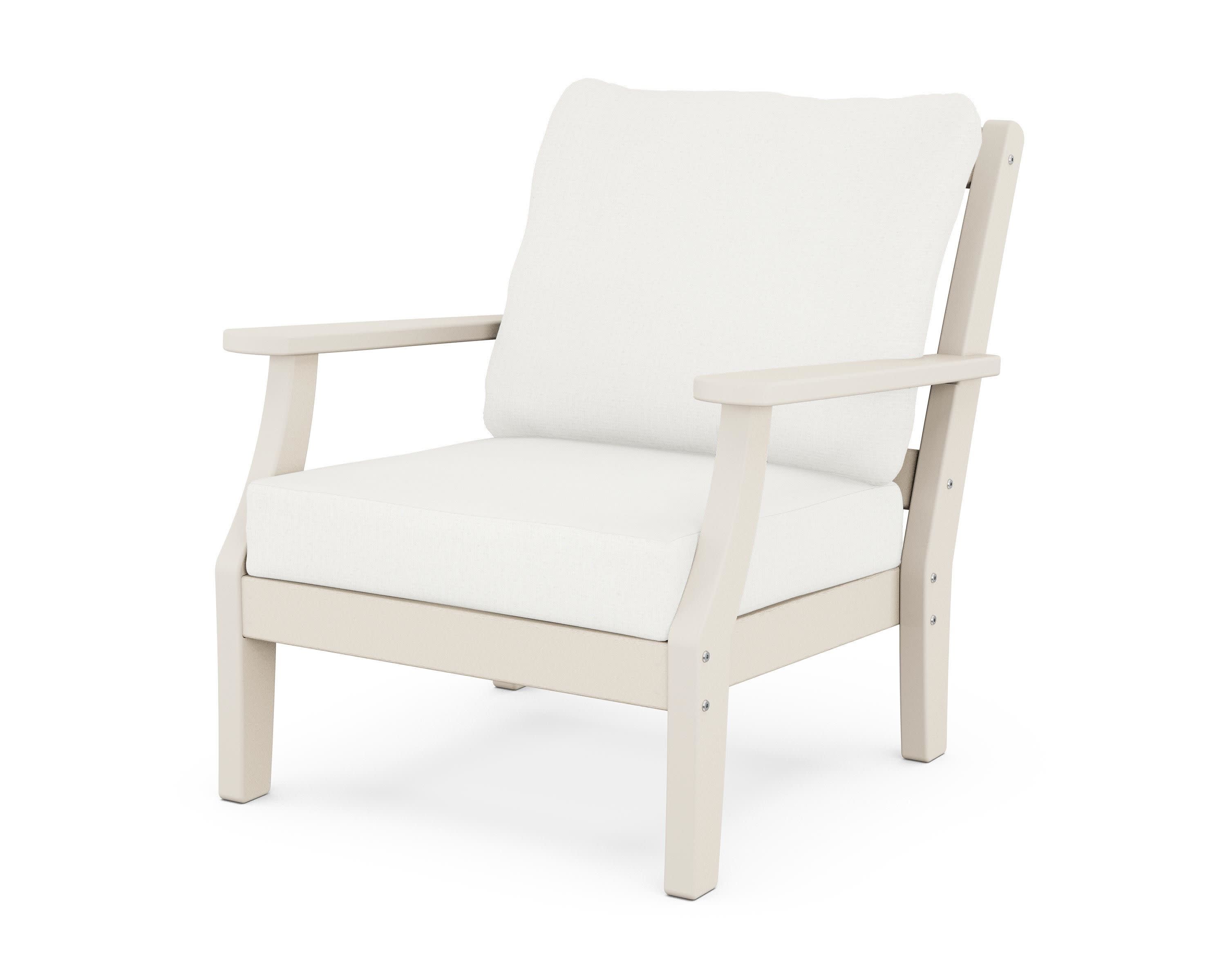 Chinoiserie Deep Seating Chair in Sand / Natural Linen