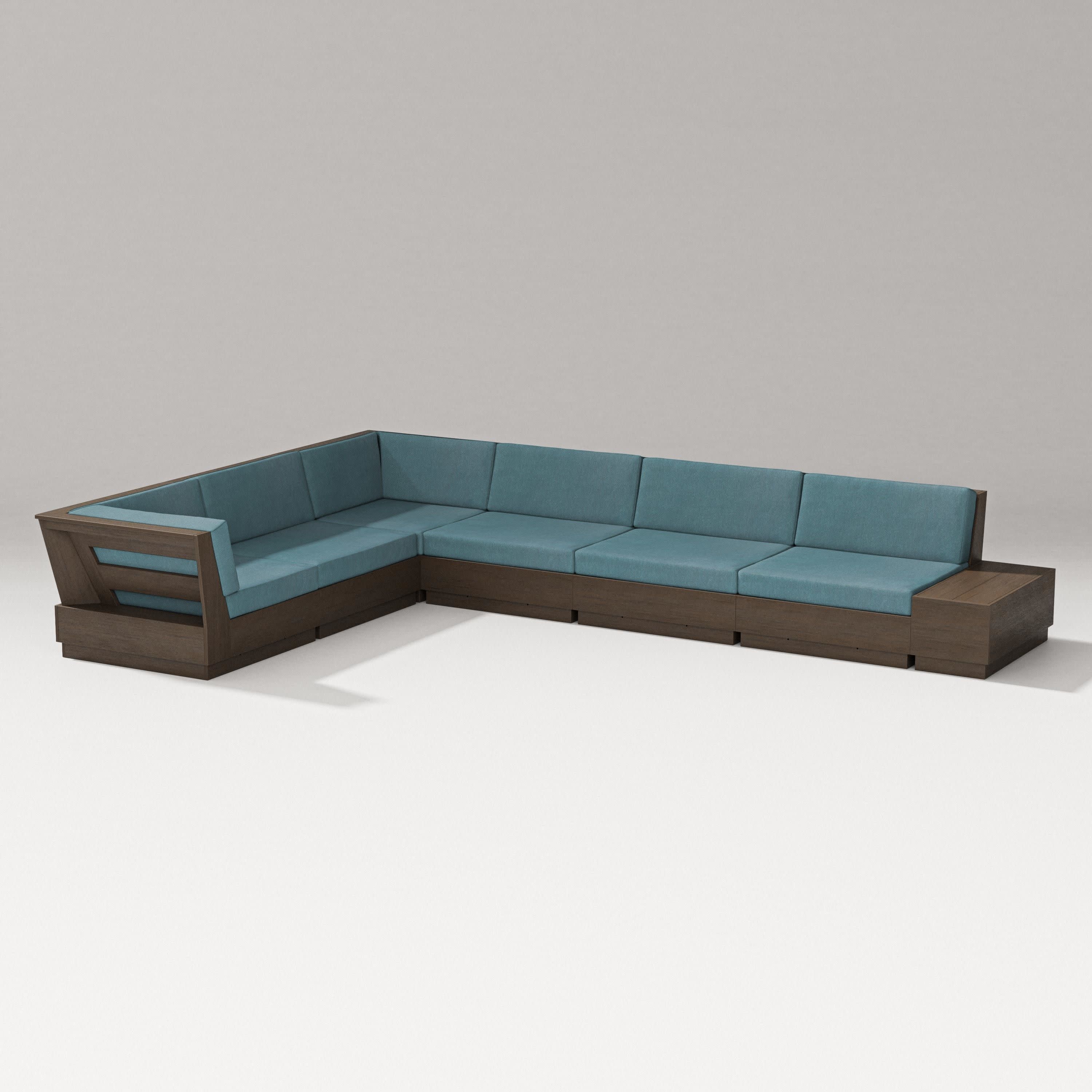 Elevate 7-Piece Corner Sectional in Kona / Ocean Teal