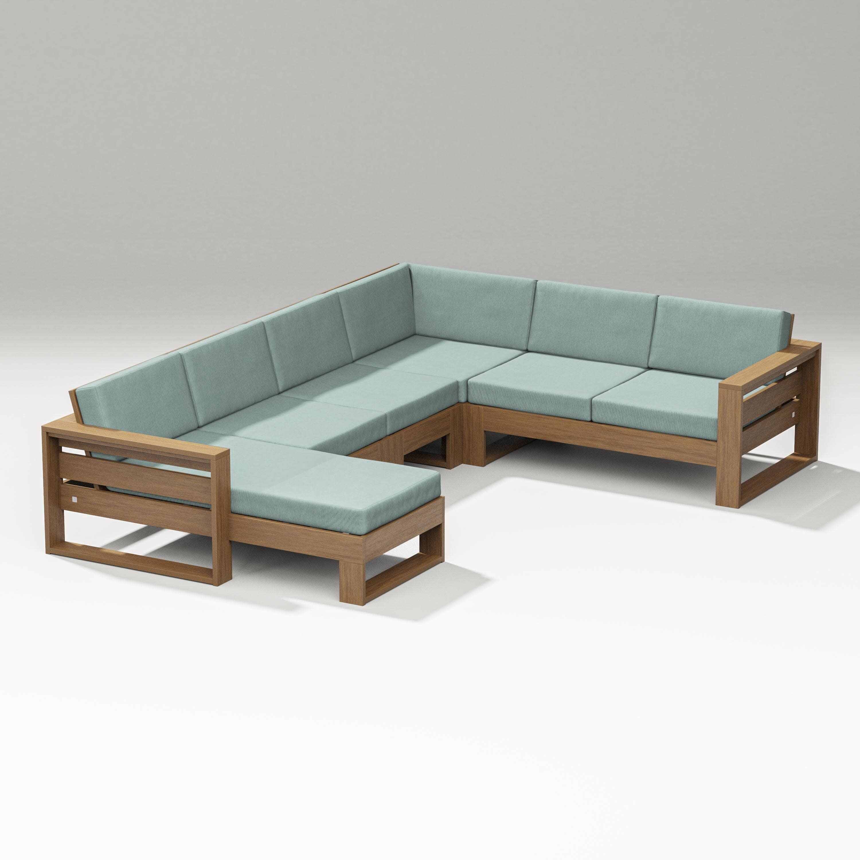 Latitude Corner Sectional with Left Chaise in Natural / Glacier Spa
