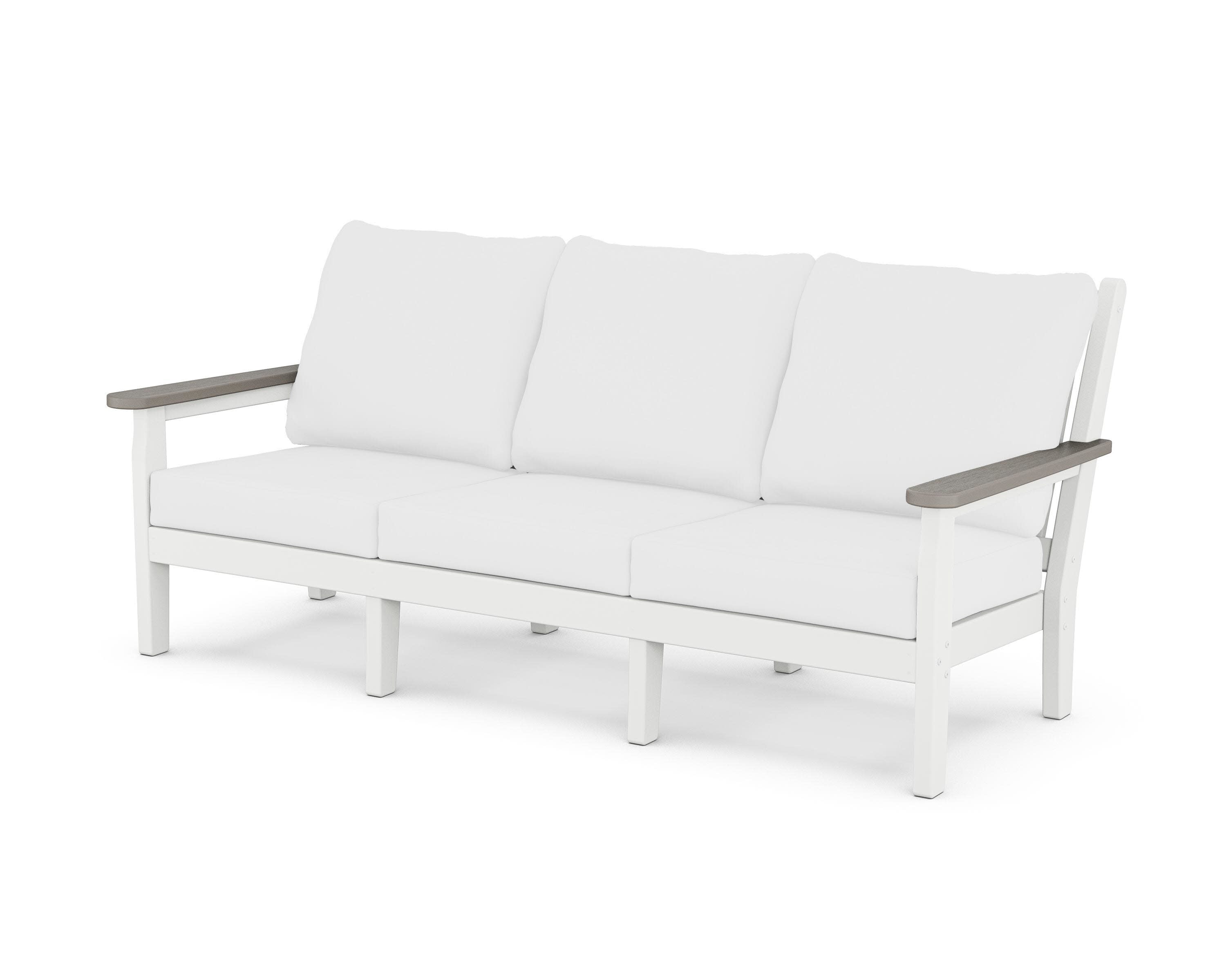 Chippendale Deep Seating Sofa in White / Driftwood / Natural