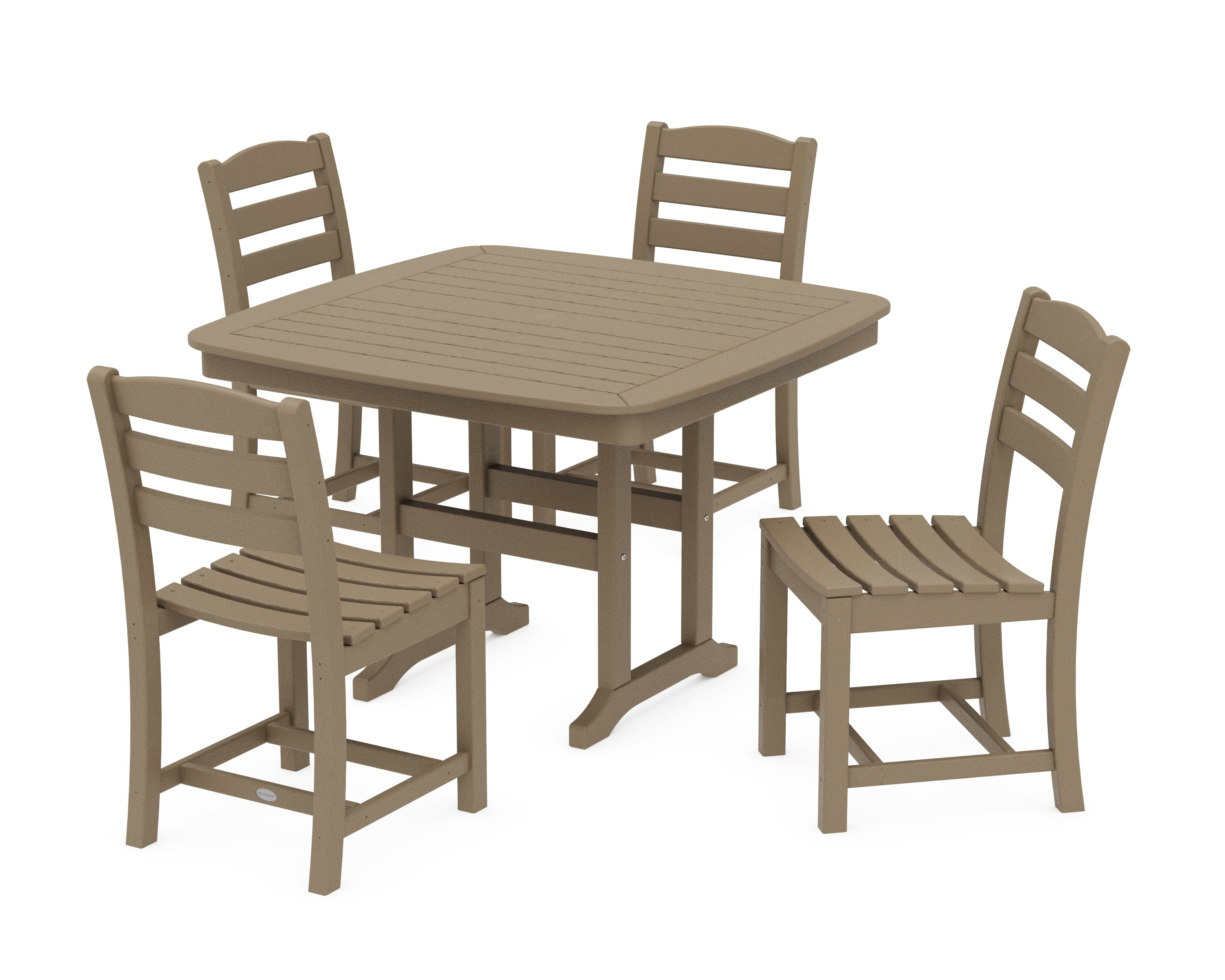 La Casa Caf Side Chair 5-Piece Dining Set with Trestle Legs in Vintage Sahara