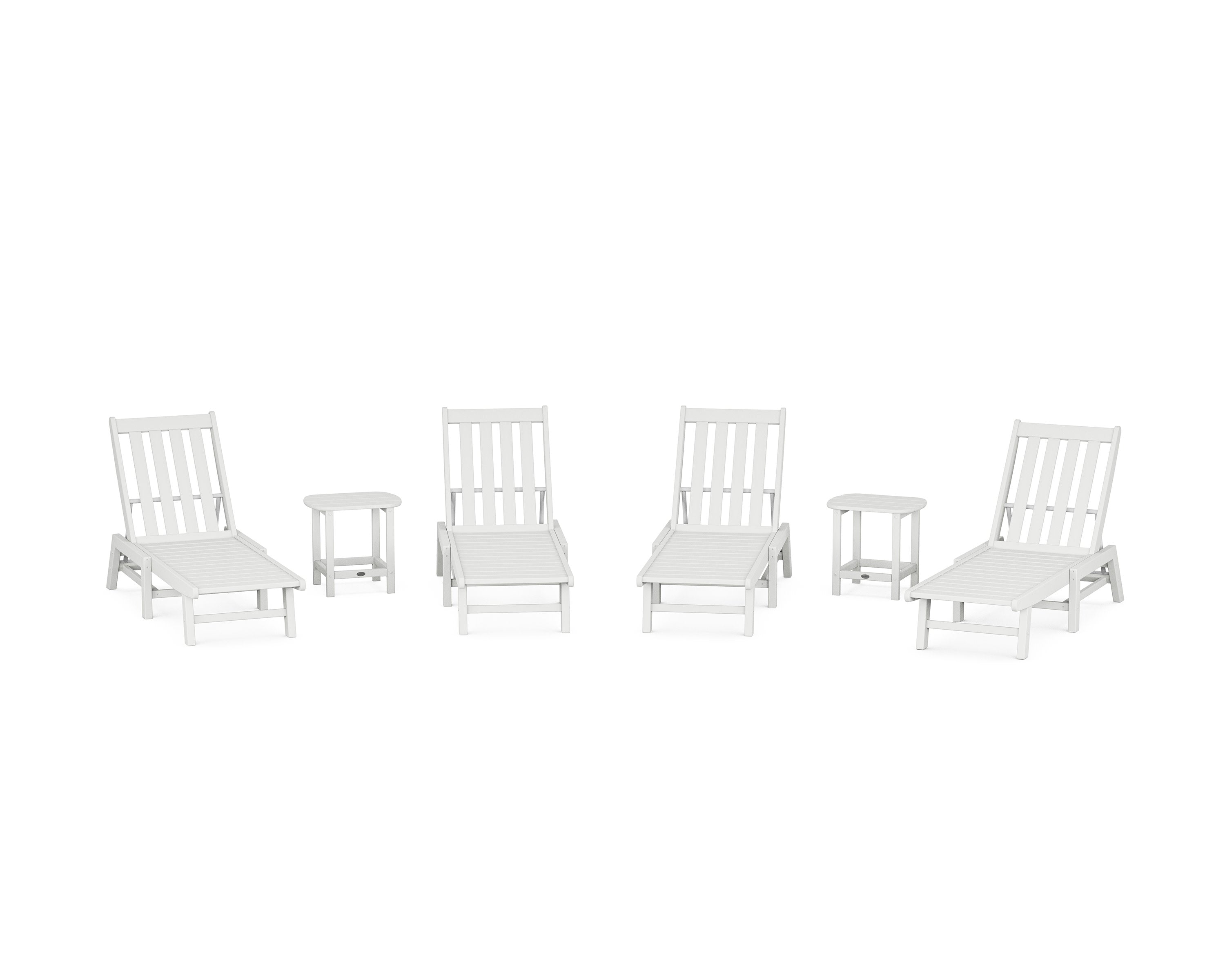 Vineyard 6-Piece Chaise Set in White