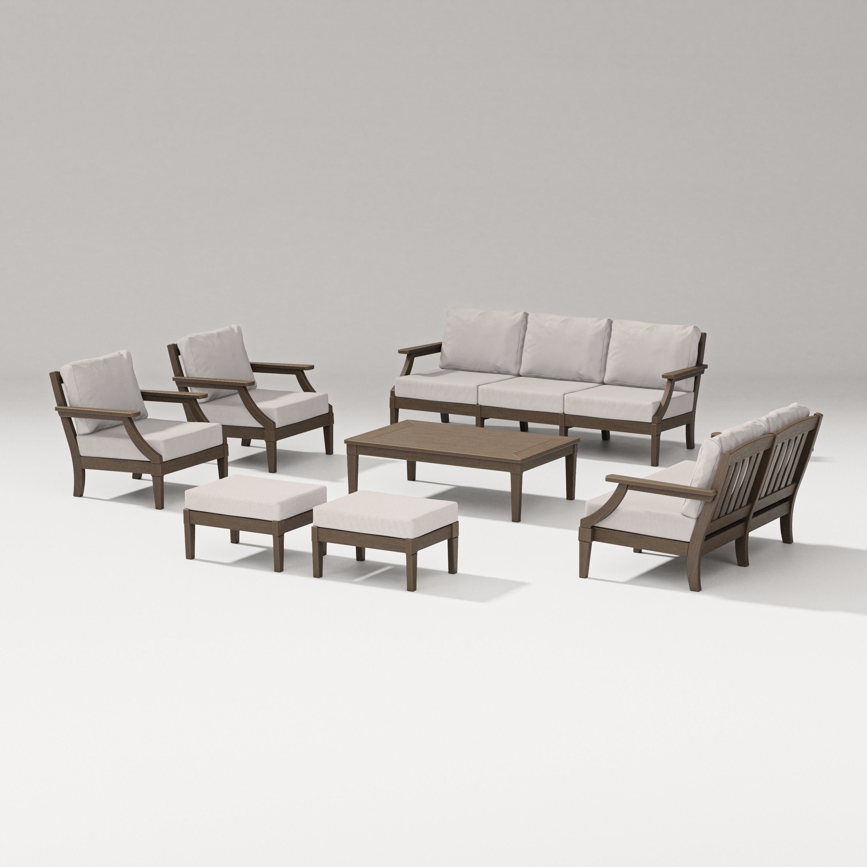 Estate 7-Piece Lounge Sofa Set in Kona / Dune Burlap