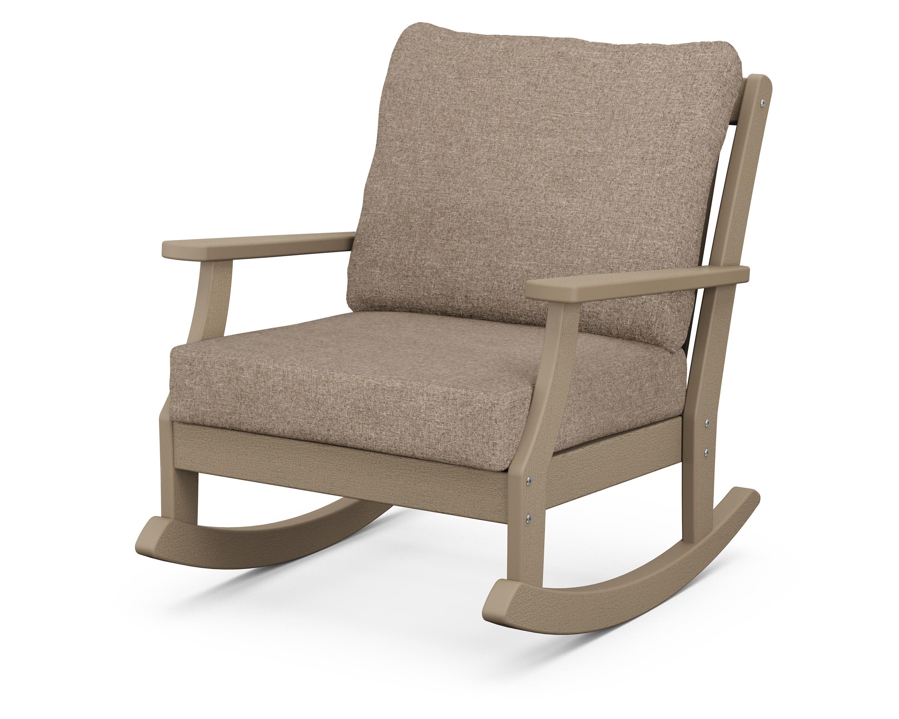 Braxton Deep Seating Rocking Chair in Vintage Sahara / Spiced Burlap